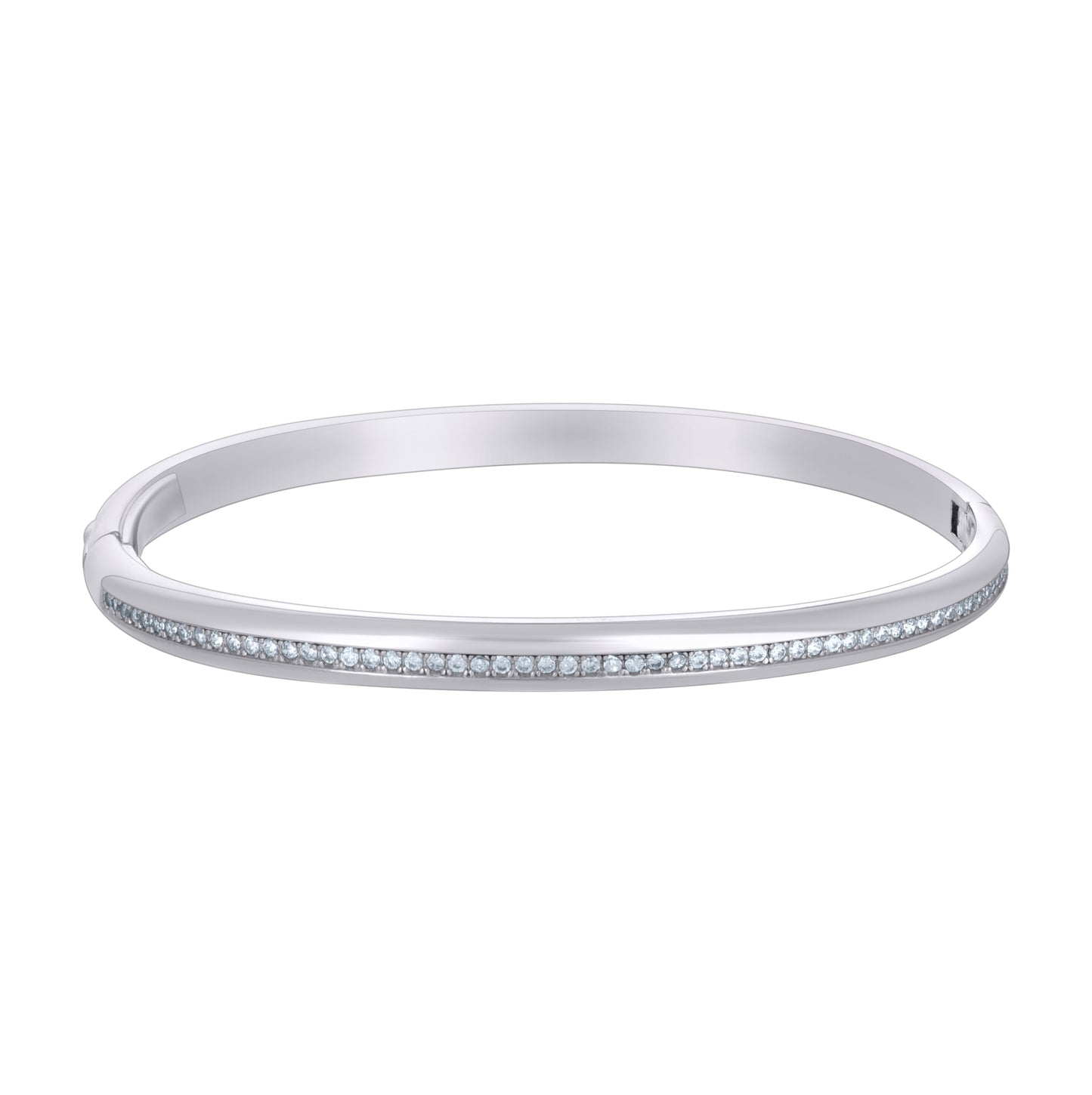 Sterling Silver Womens Cubic-Zirconia Fashion Bangle