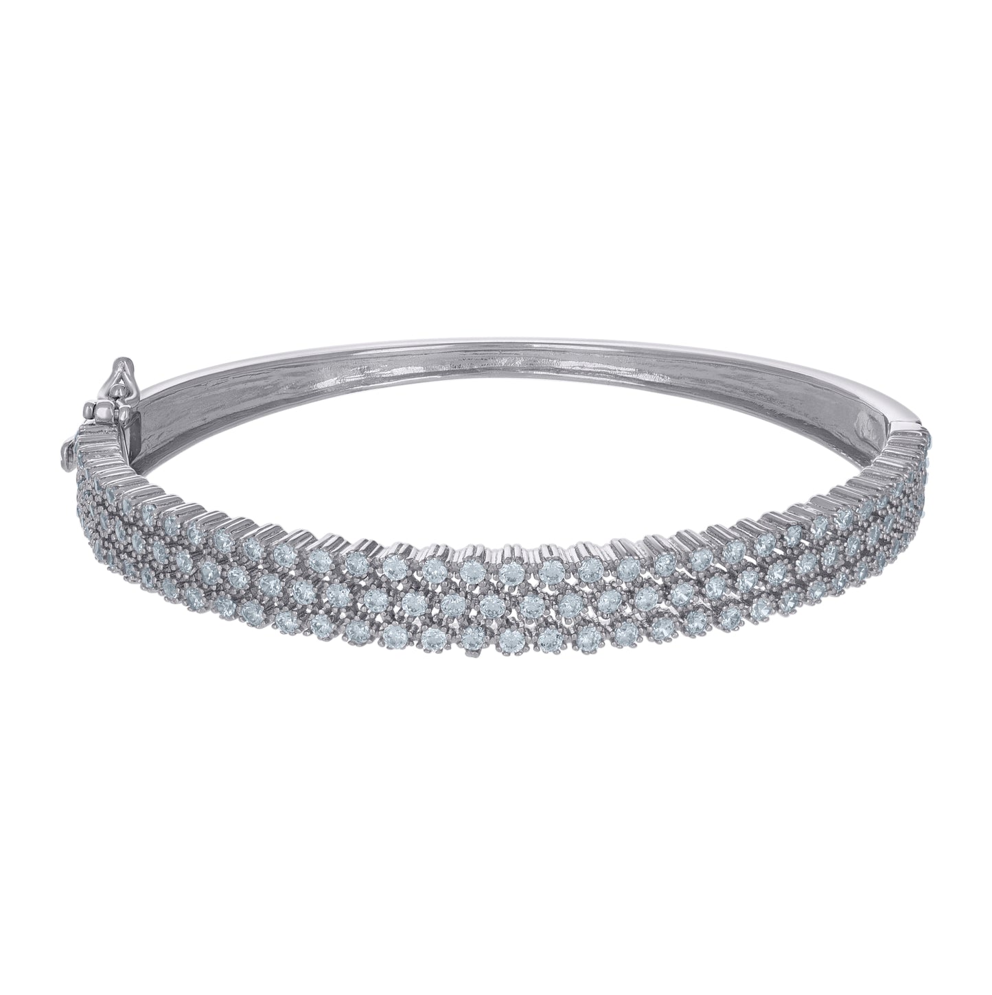 Sterling Silver Womens Cubic-Zirconia Fashion Bangle