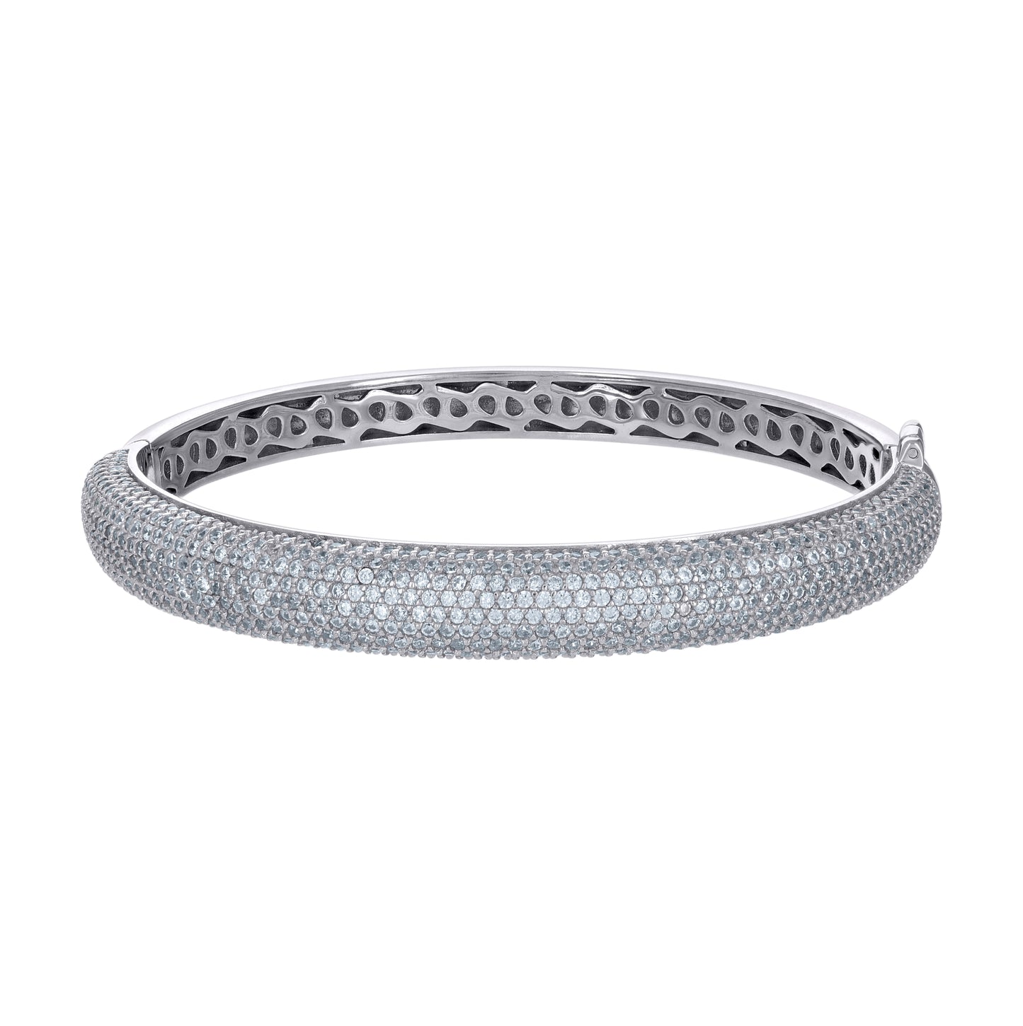 Sterling Silver Womens Cubic-Zirconia Fashion Bangle