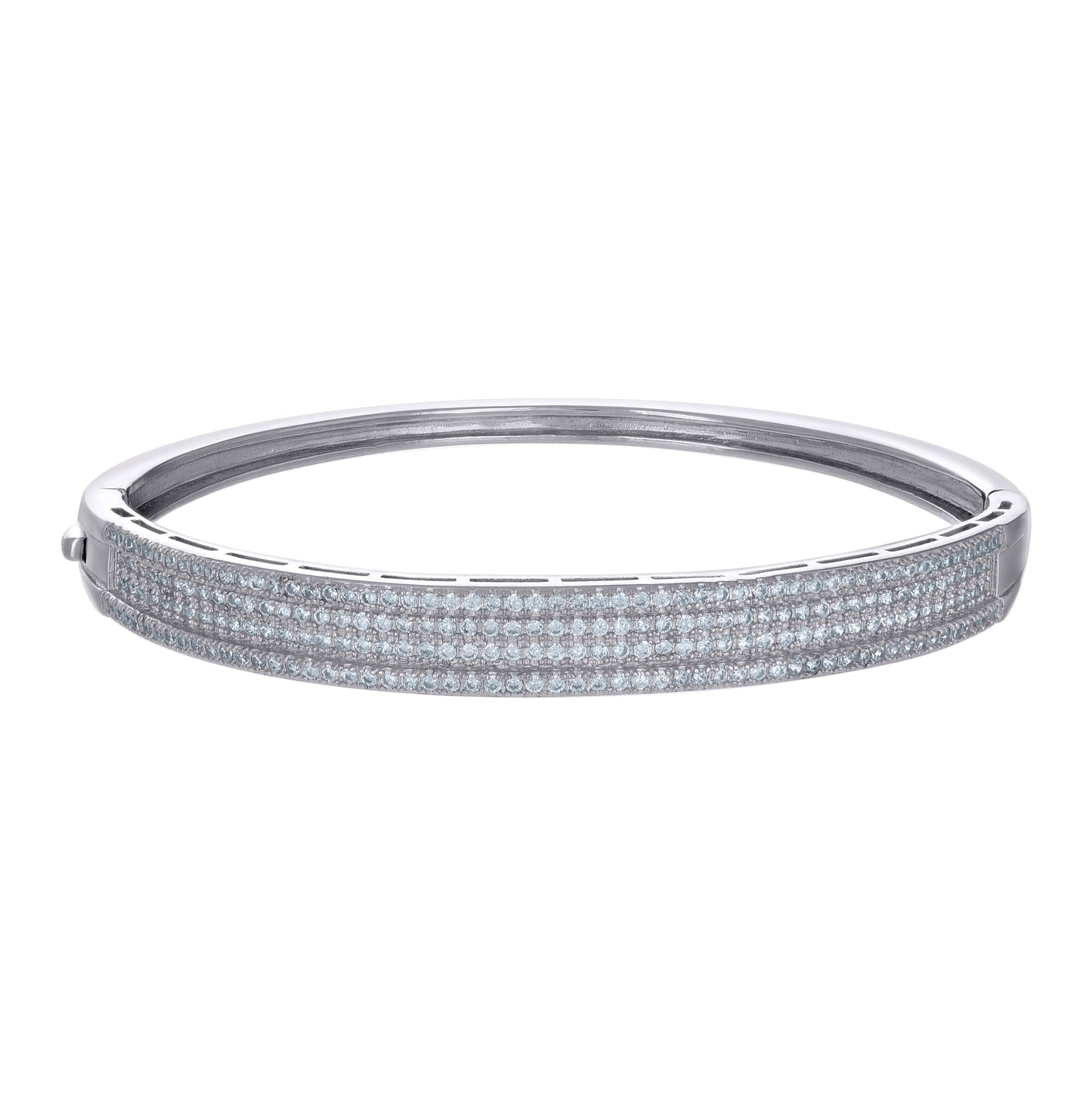 Sterling Silver Womens Cubic-Zirconia Fashion Bangle