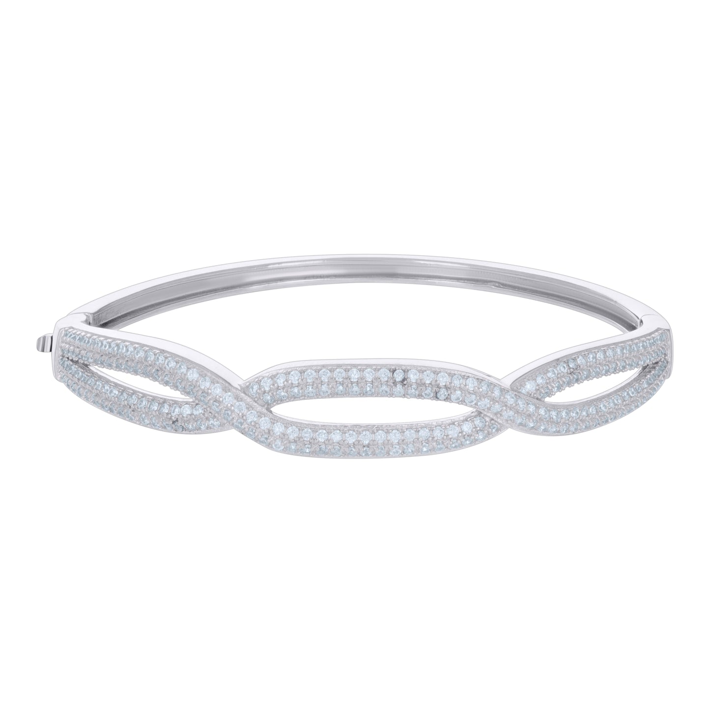 Sterling Silver Womens Cubic-Zirconia Fashion Bangle