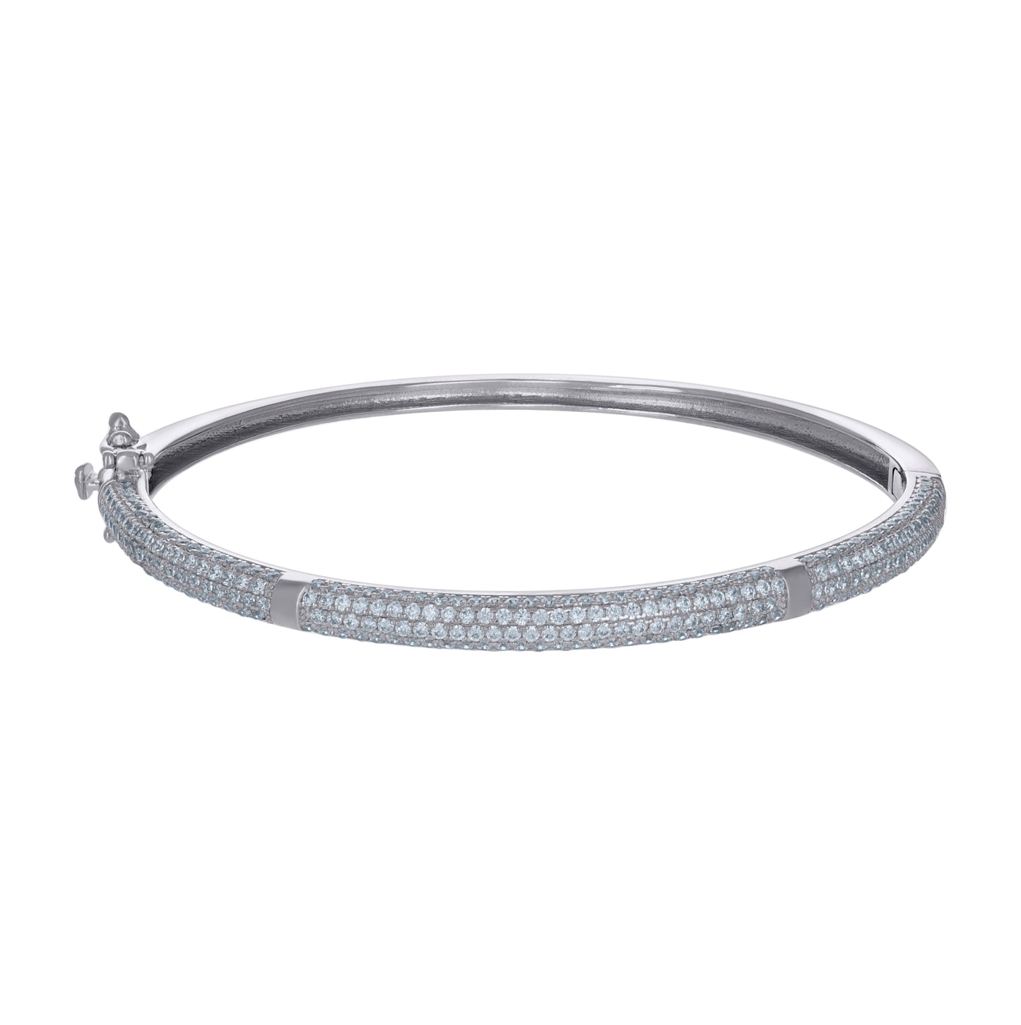 Sterling Silver Womens Cubic-Zirconia Fashion Bangle