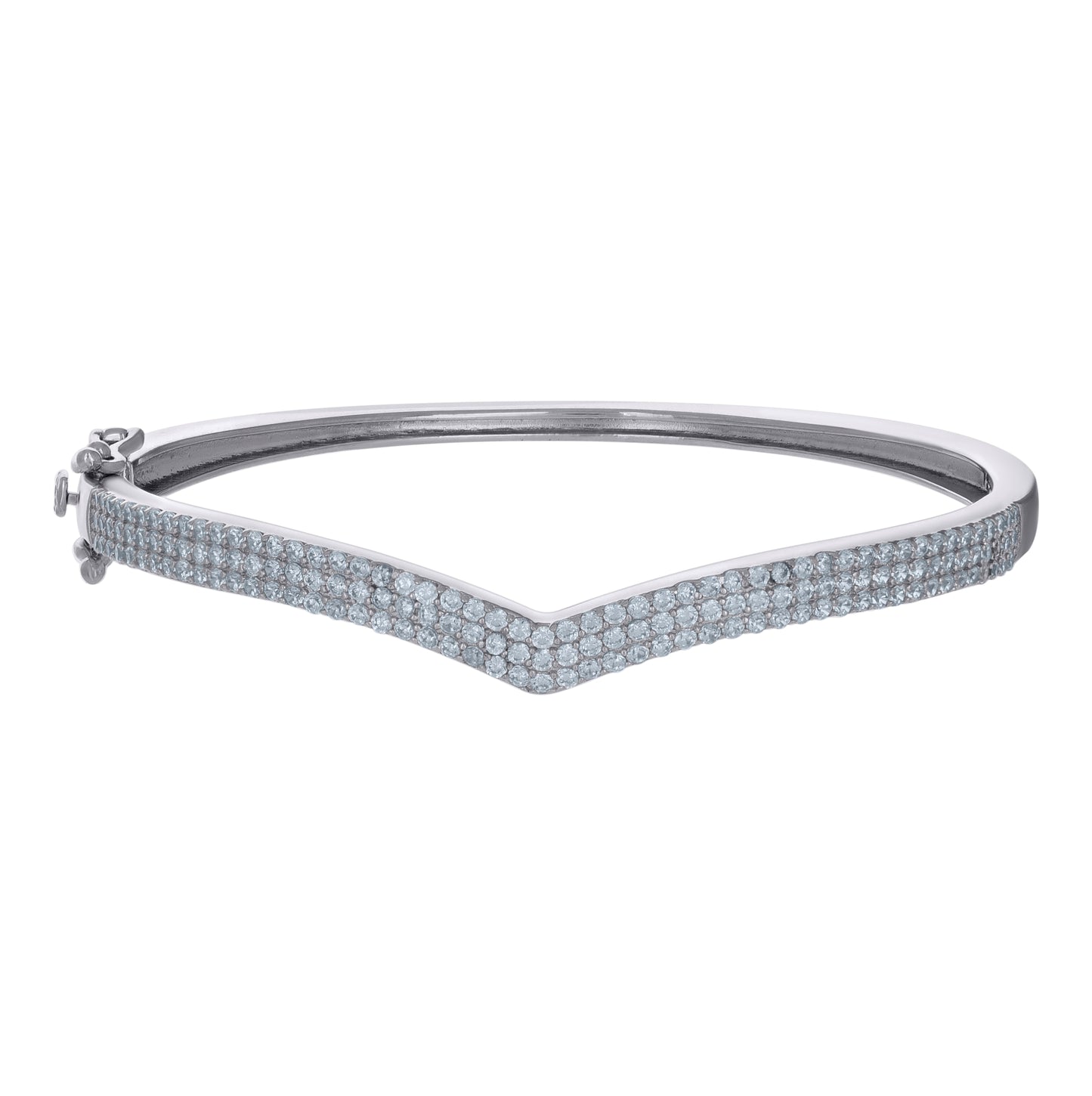 Sterling Silver Womens Cubic-Zirconia Fashion Bangle