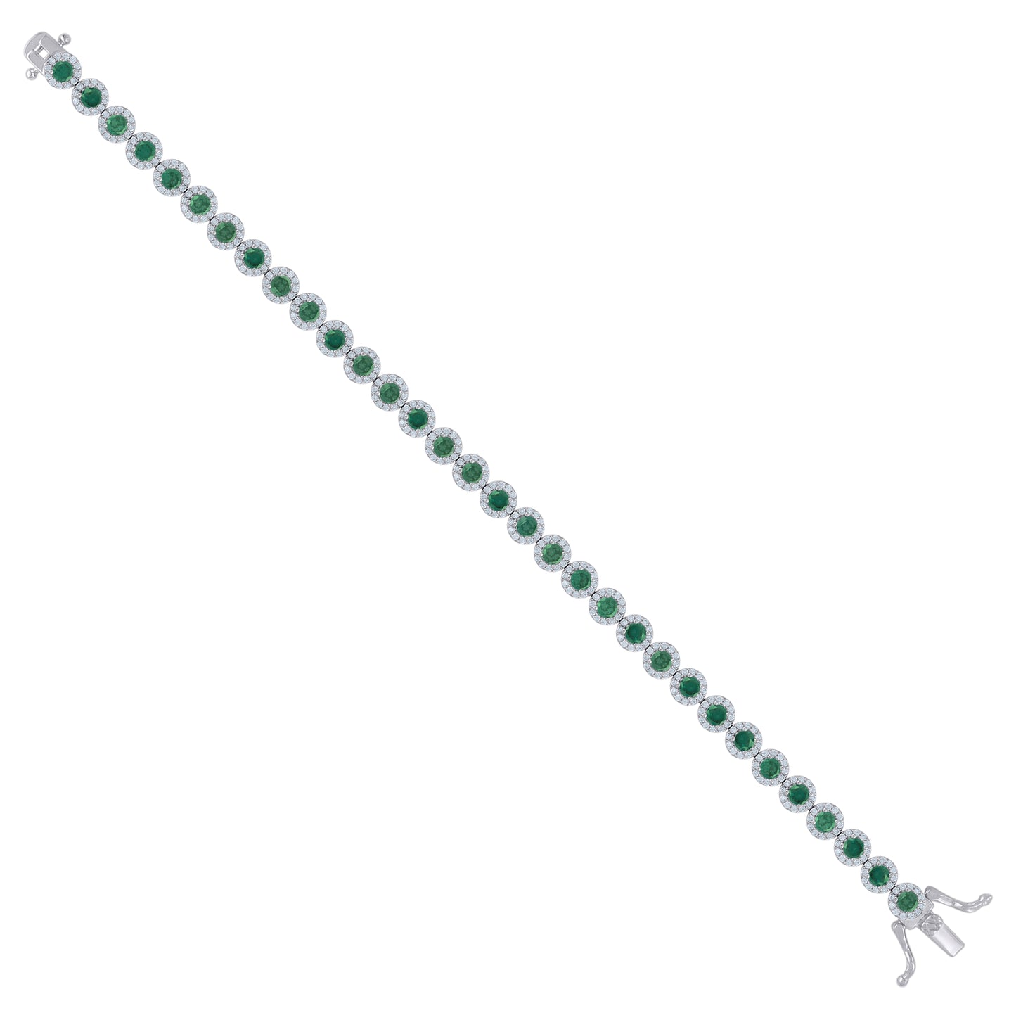 Sterling Silver Womens Cubic-Zirconia Link Fashion Bracelet Size 7 Inches