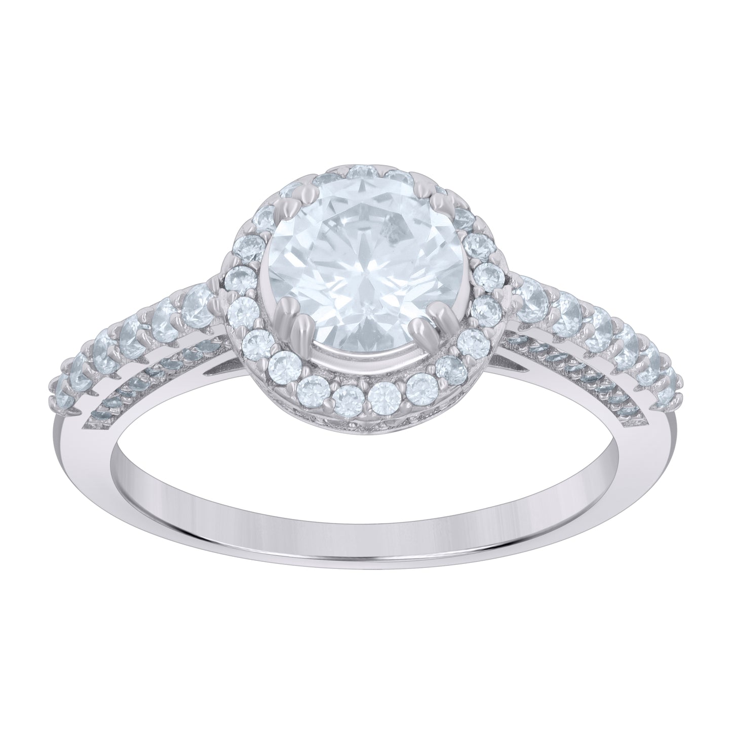 Sterling Silver Women's Cubic-Zirconia Fashion Bridal Anniversary Wedding Engagement Band Ring