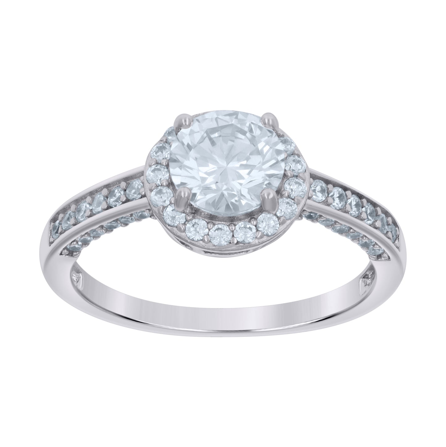 Sterling Silver Women's Cubic-Zirconia Fashion Bridal Anniversary Wedding Engagement Band Ring