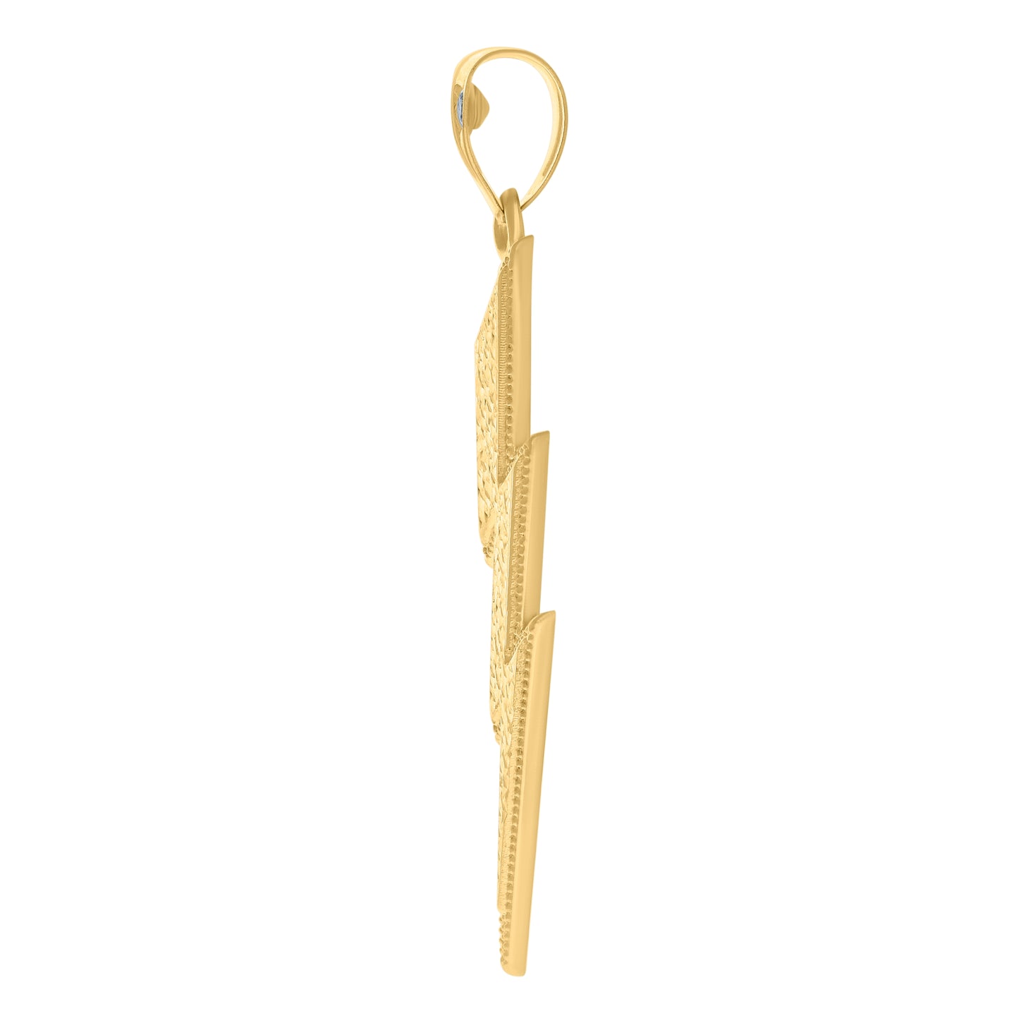 10K Yellow Gold Unisex Cubic-Zirconia Lightning Bolt Fashion Charm Pendant