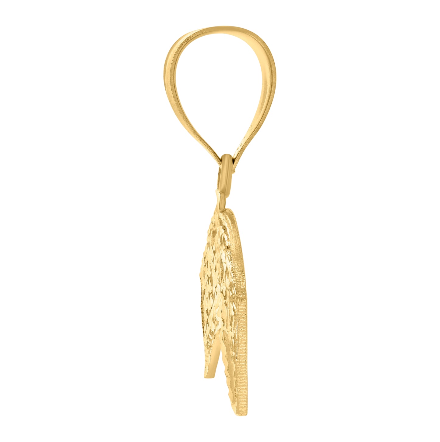 10K Yellow Gold Mens RICH 4 EVER Talking Fashion Charm Pendant