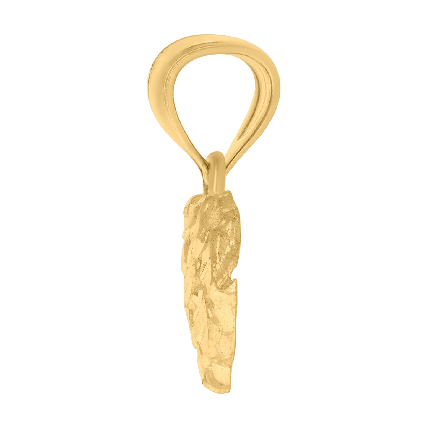 10K Yellow Gold Womens Nugget Heart Charm Pendant