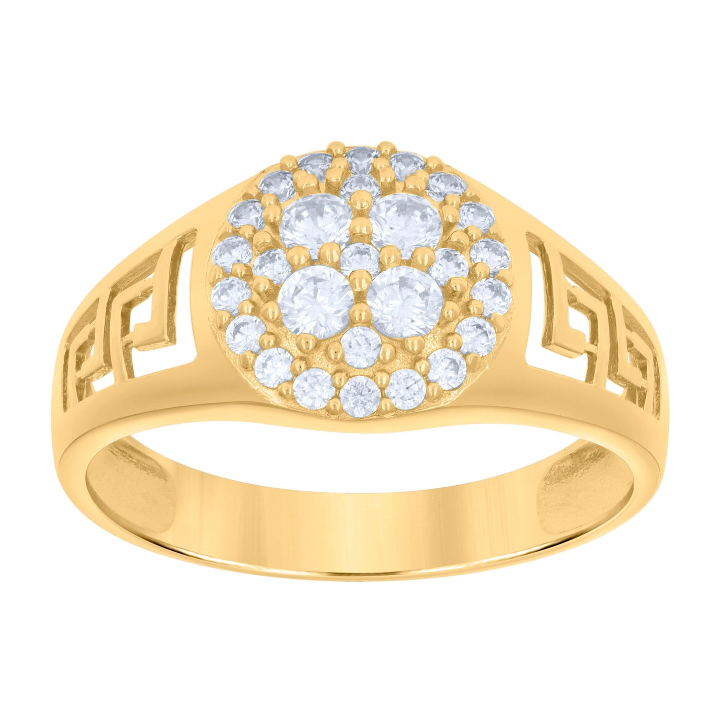 10K Yellow Gold Mens Cubic-Zirconia Fashion Ring