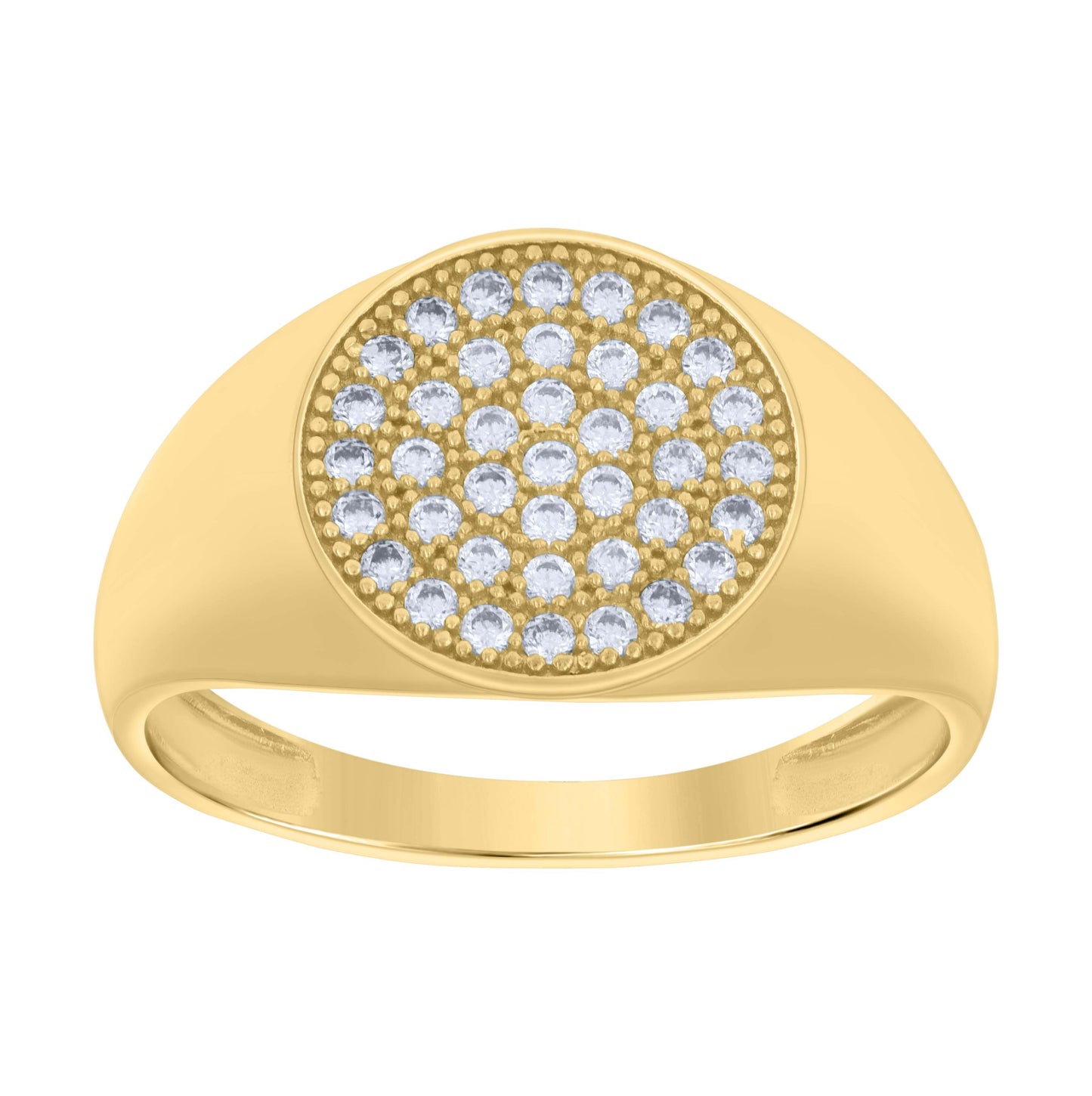 10K Yellow Gold Mens Cubic-Zirconia Fashion Ring