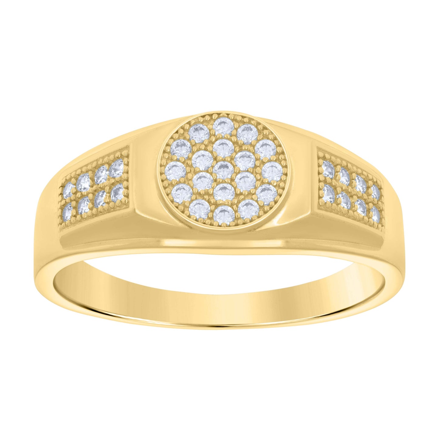 10K Yellow Gold Mens Cubic-Zirconia Fashion Ring