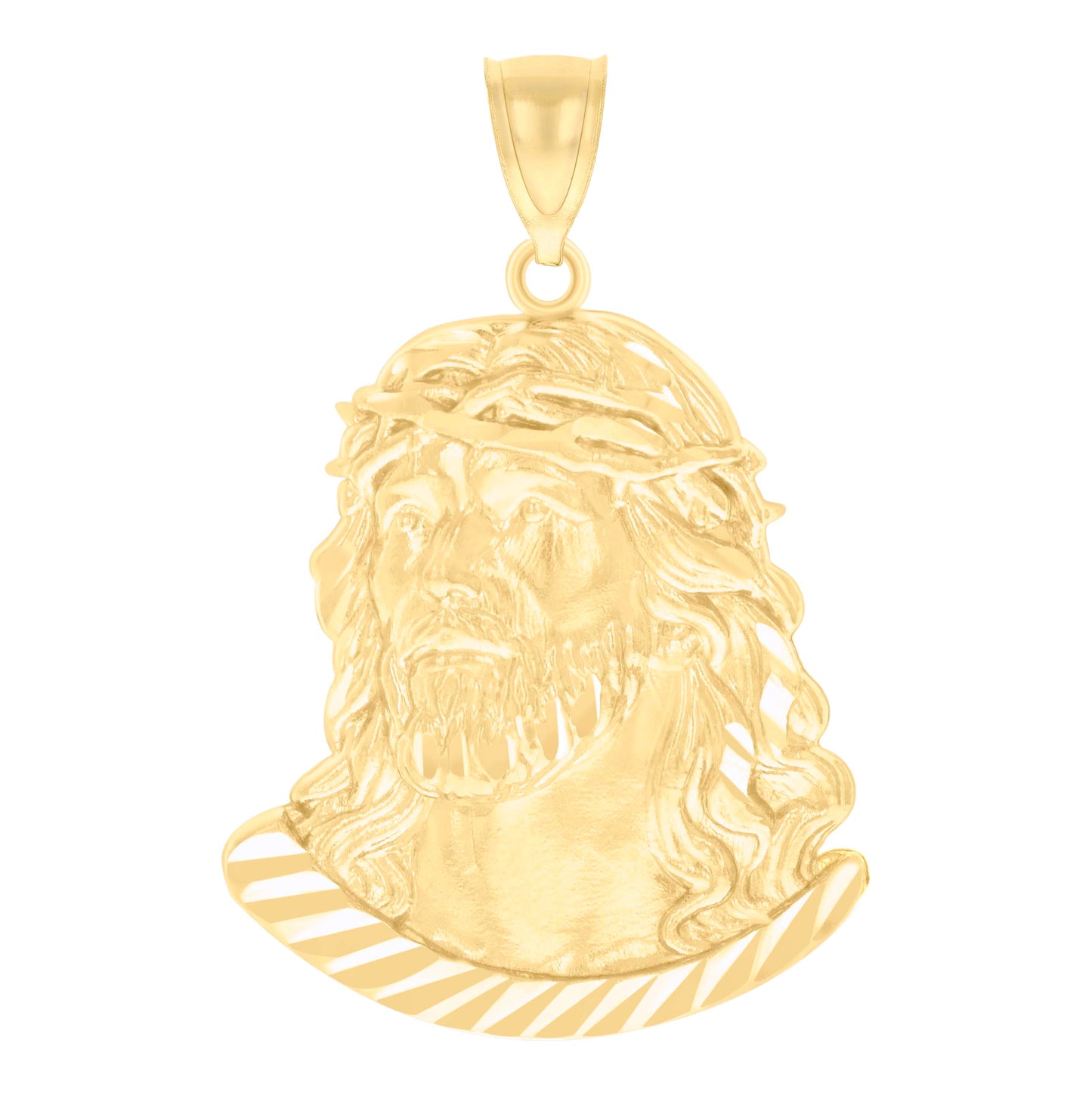 10K Yellow Gold Mens Jesus Religious Charm Pendant