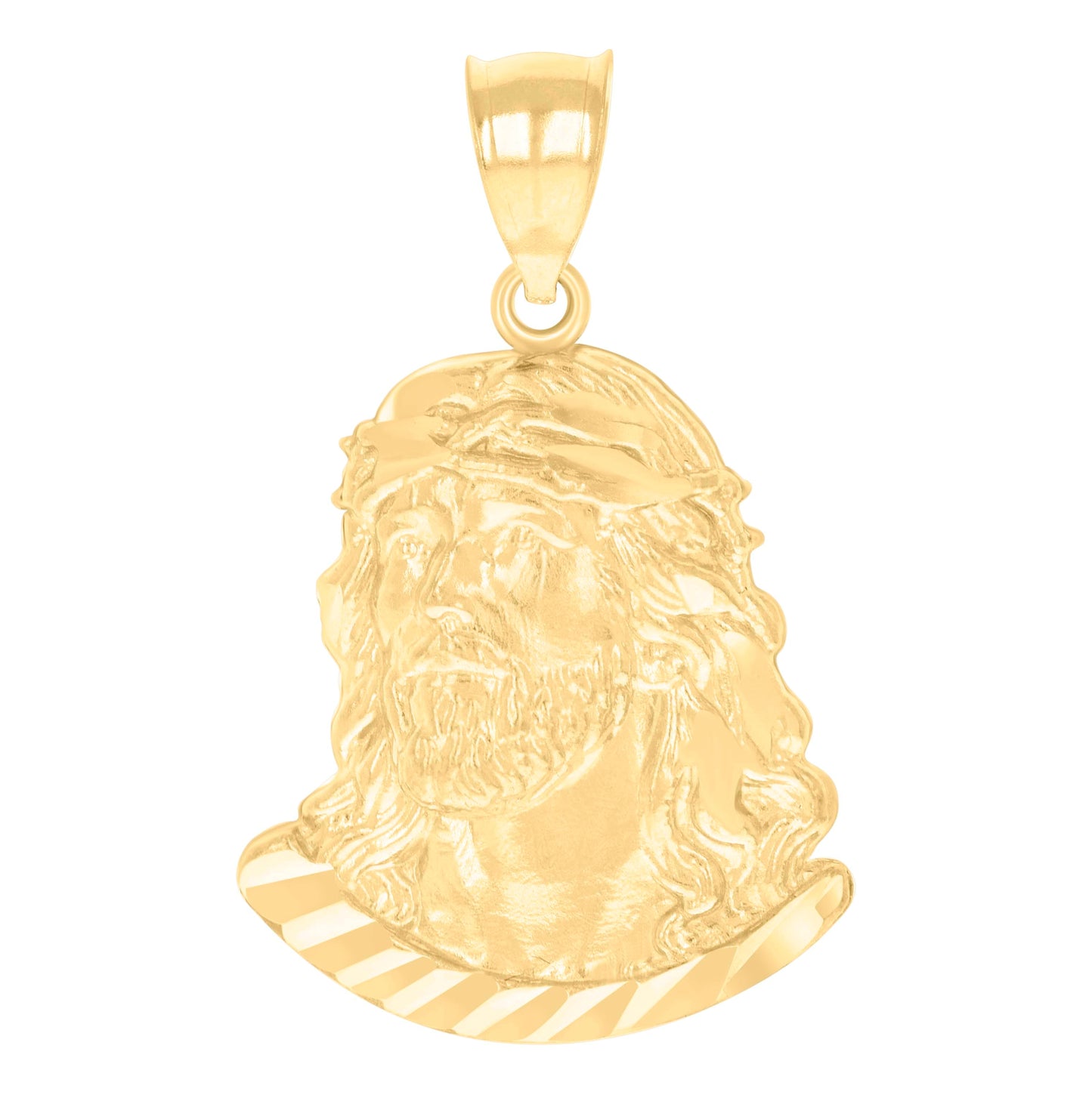 10K Yellow Gold Mens Jesus Religious Charm Pendant