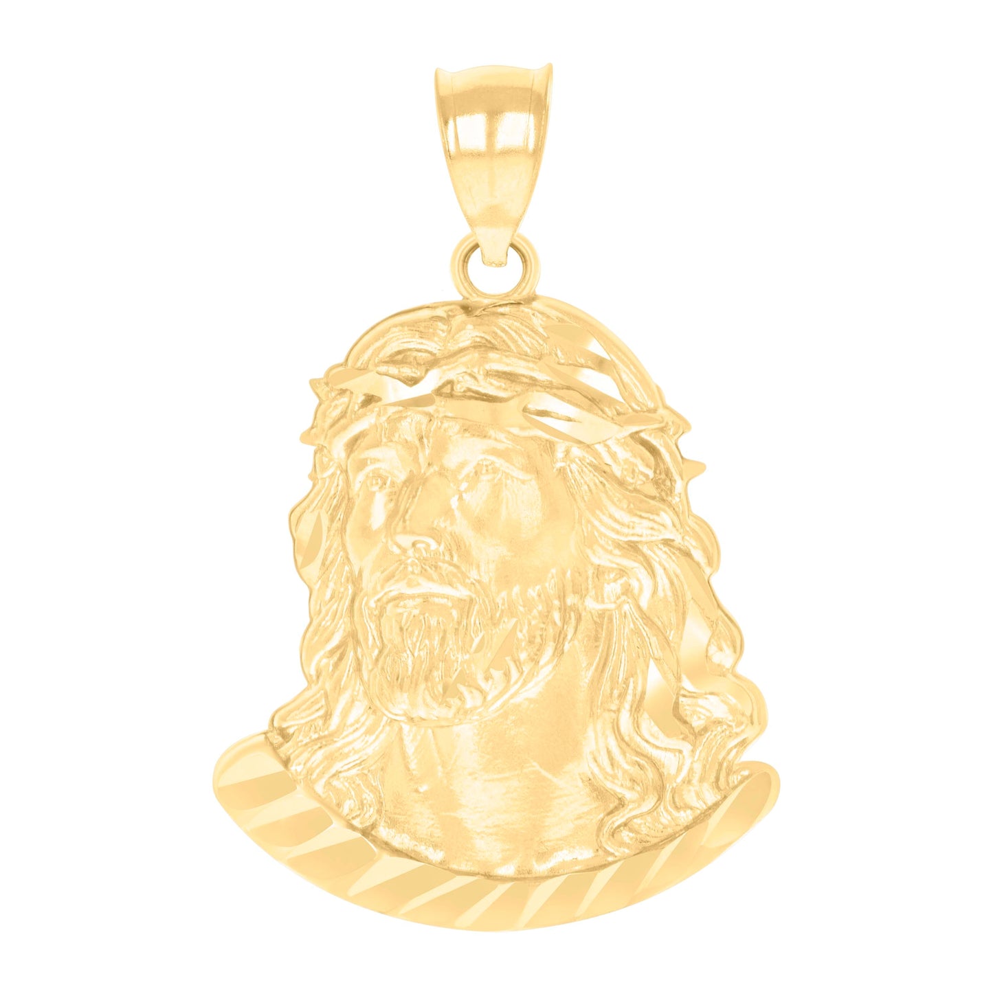 10K Yellow Gold Mens Jesus Religious Charm Pendant