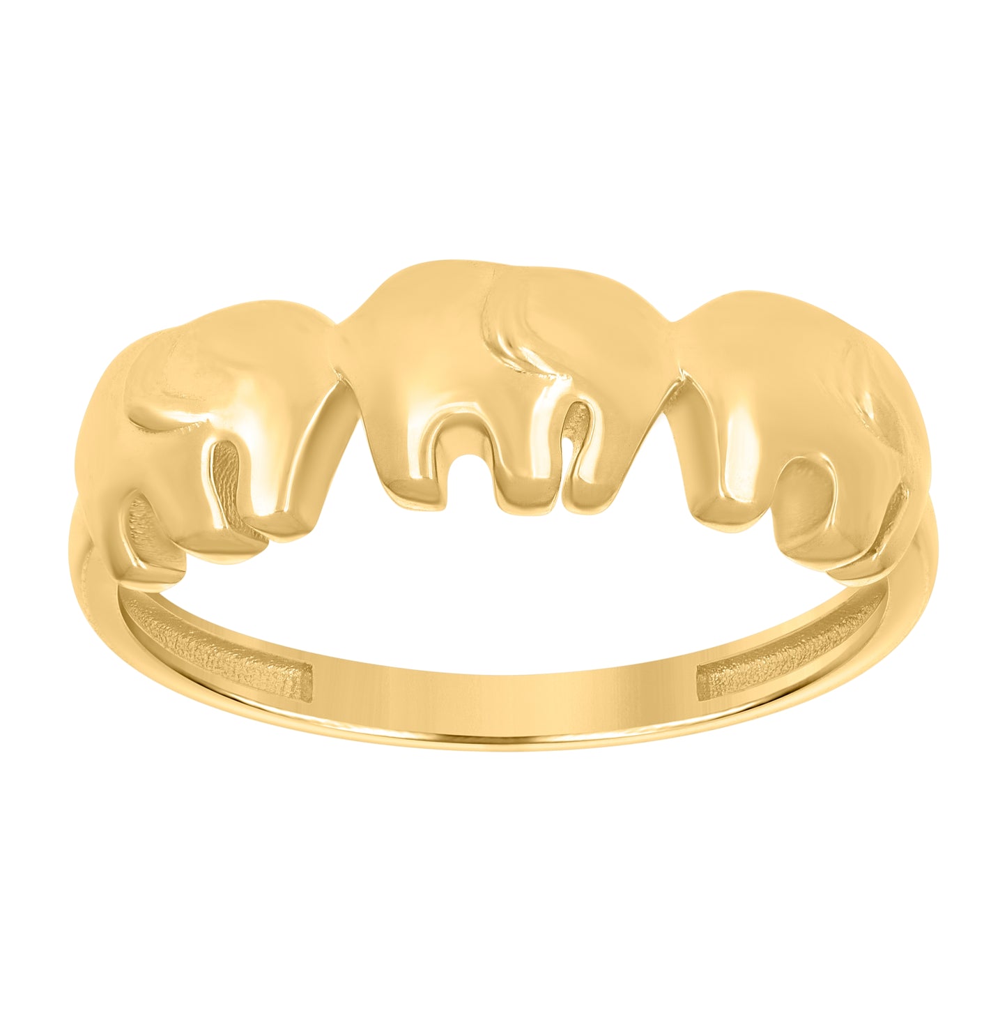 14K Yellow Gold Womens Elephant Animal Wildlife Ring