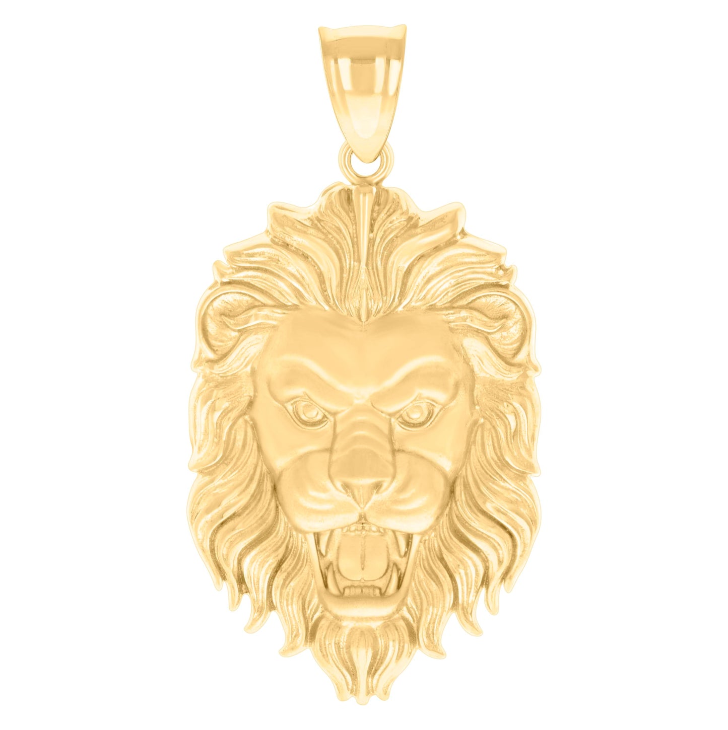 10K Yellow Gold Mens Leo/Lion Head Animal Wildlife Charm Pendant