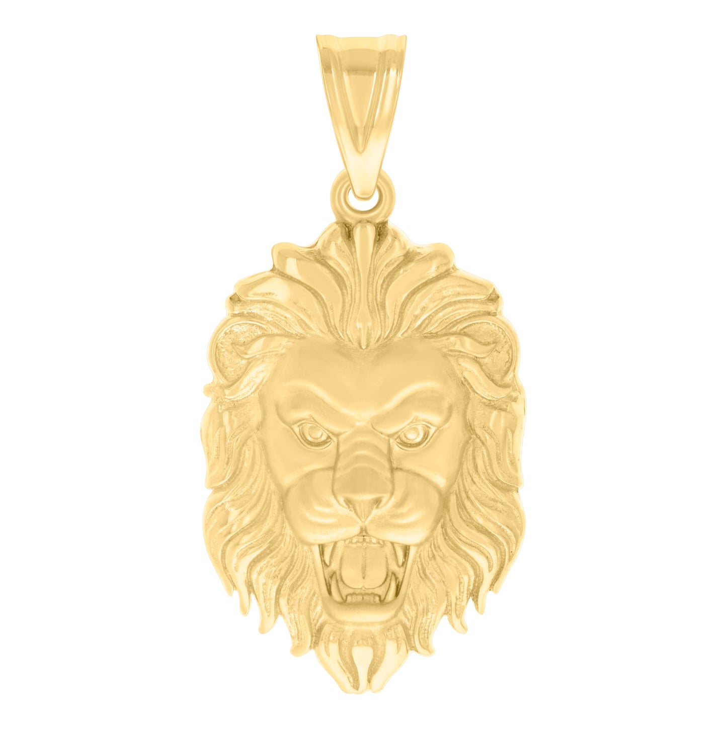10K Yellow Gold Mens Leo/Lion Head Animal Wildlife Charm Pendant