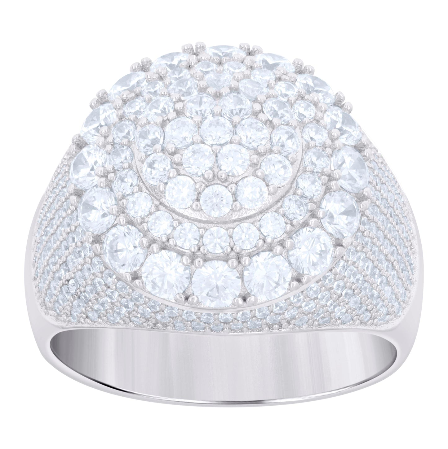 Sterling Silver Men's Cubic-Zirconia Fashion Bridal Anniversary Wedding Engagement Band Ring