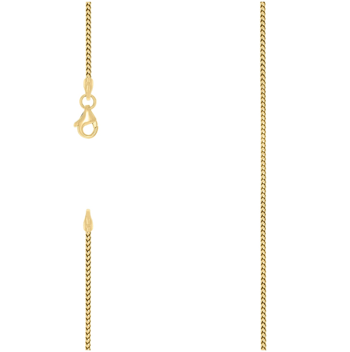 Sterling Silver Yellow-Tone Or Rose Tone Or Two Tone Solid Franco Chain