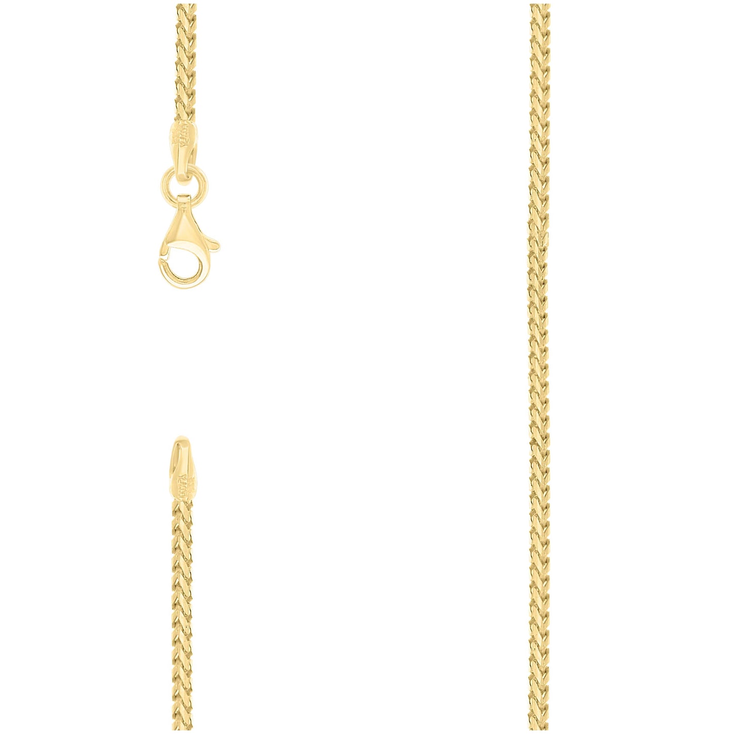 Sterling Silver Yellow-Tone Or Rose Tone Or Two Tone Solid Franco Chain