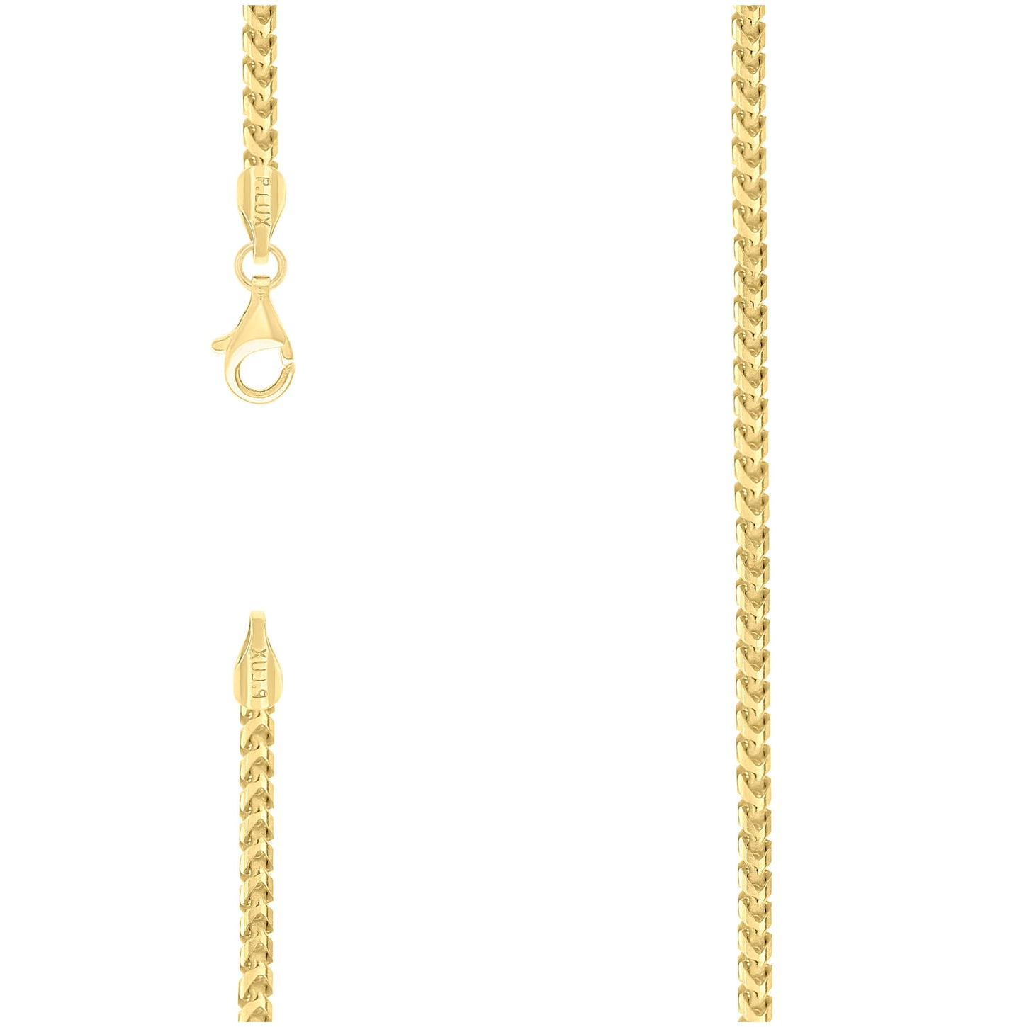 Sterling Silver Yellow-Tone Or Rose Tone Or Two Tone Solid Franco Chain