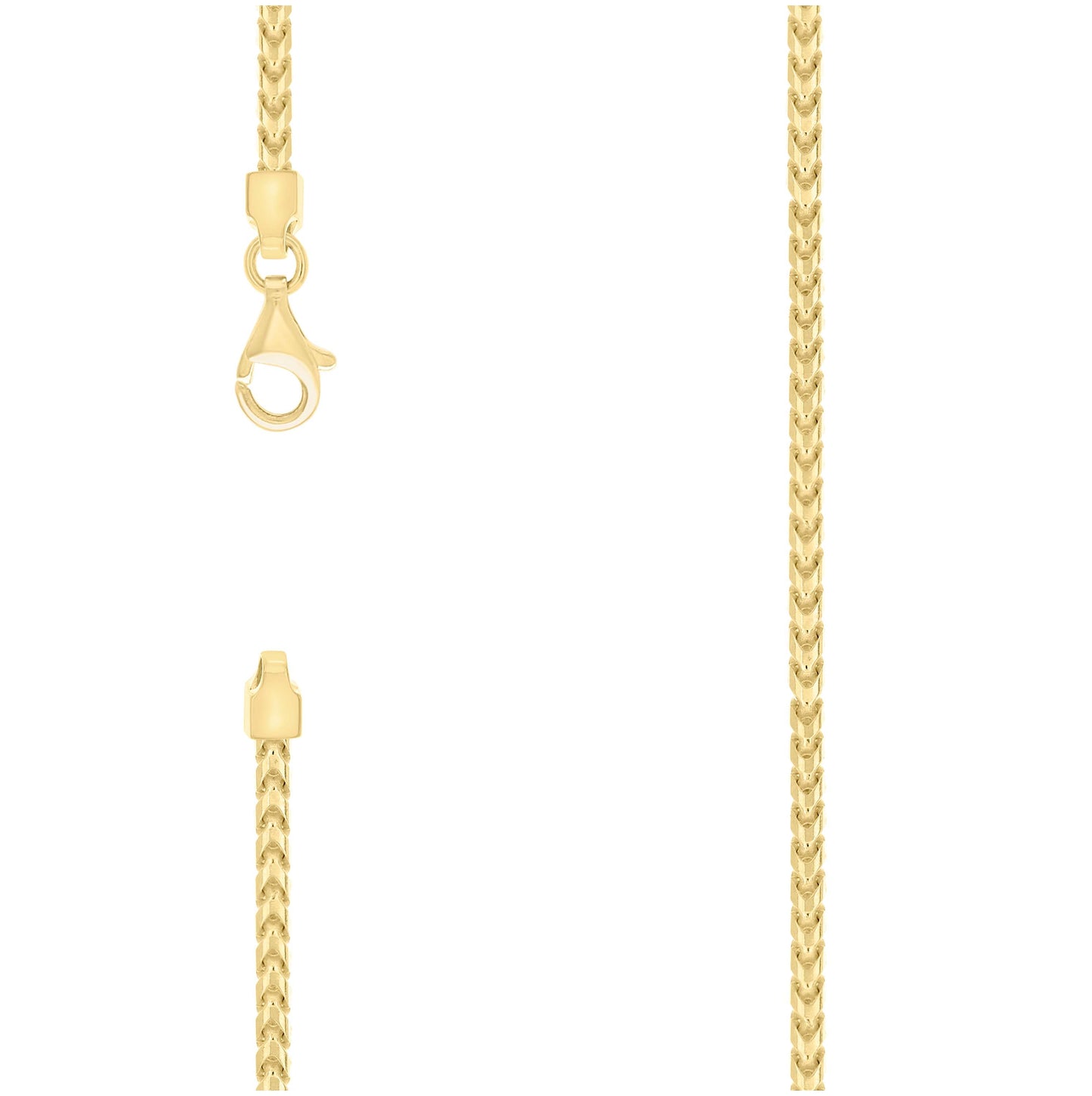 Sterling Silver Yellow-Tone Or Rose Tone Or Two Tone Solid Franco Chain