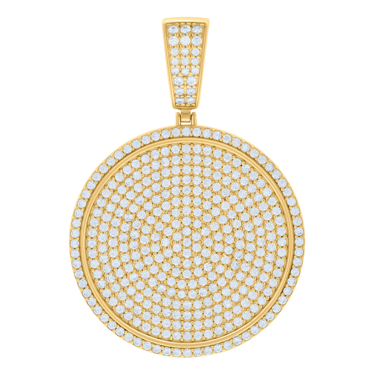 Sterling Silver Yellow-tone Mens Cubic-Zirconia Medallion Fashion Charm Pendant