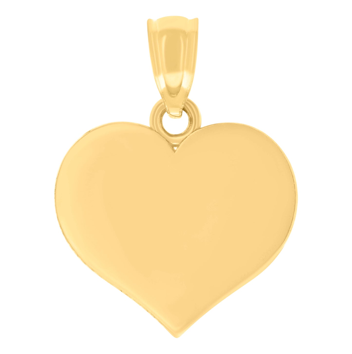 14K Yellow Gold Womens Engravable Heart Charm Pendant