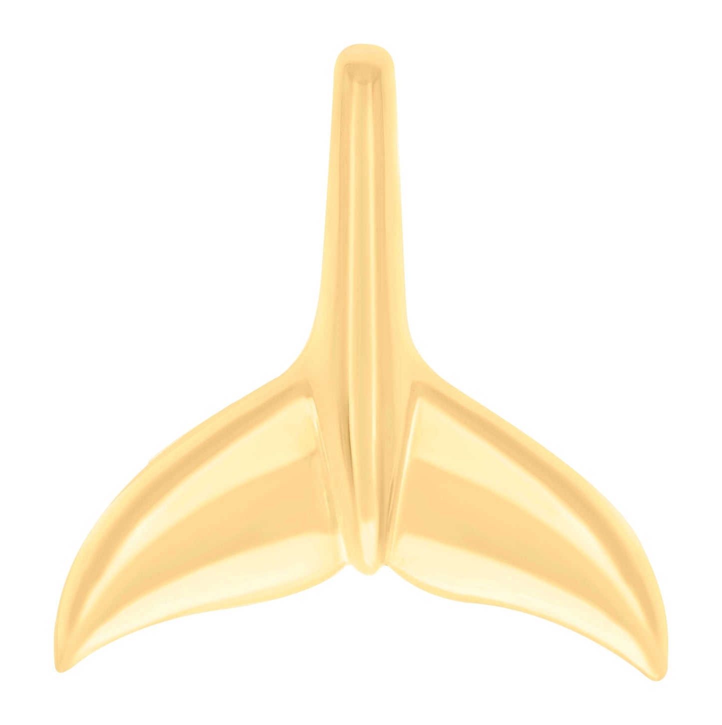14K Yellow Gold Womens Humpback Whale Tail Fish Ocean Charm Pendant
