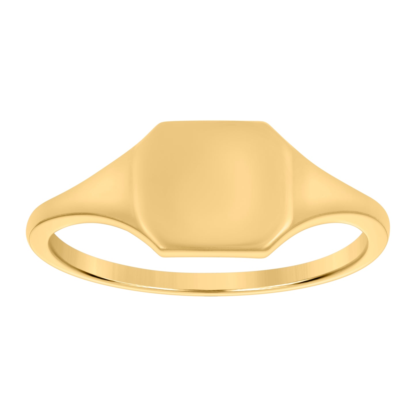 14K Yellow Gold Womens Square Head Signet Ring