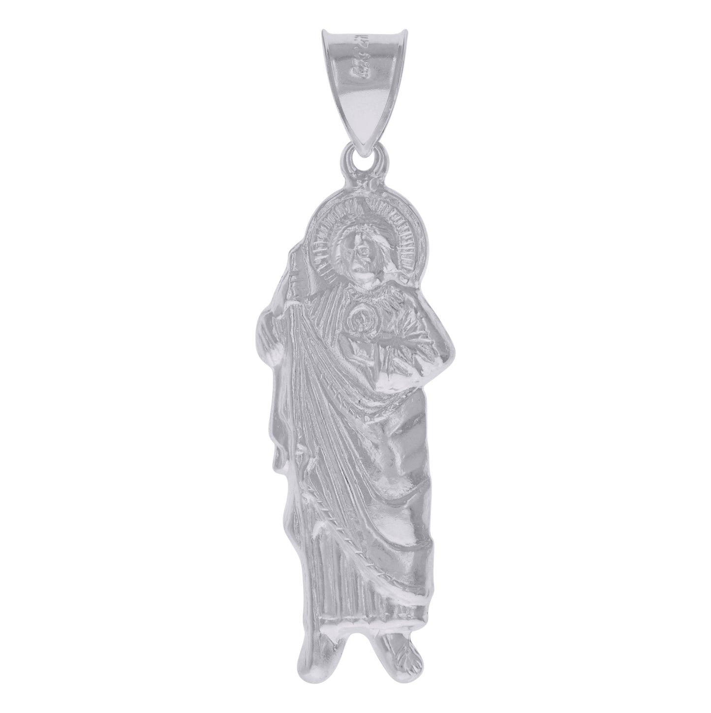 Sterling Silver Mens St. Jude Saints Religious Charm Pendant