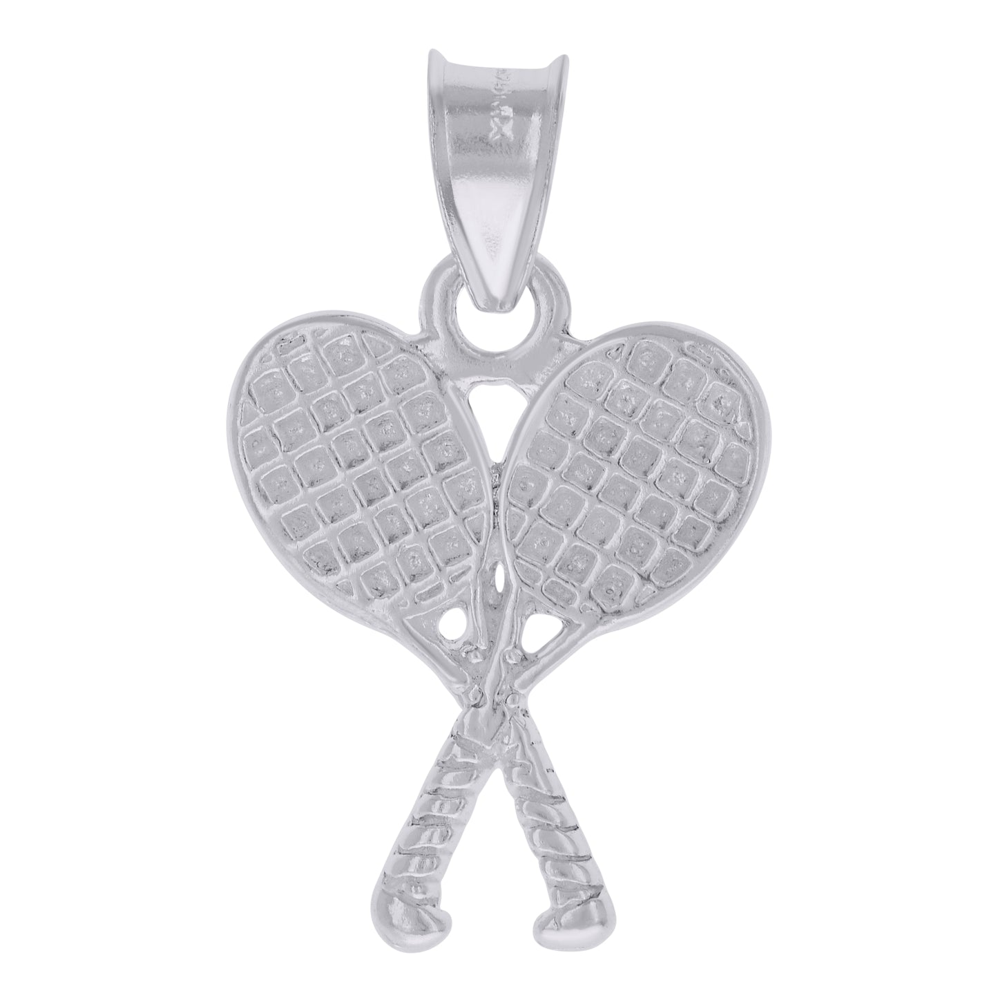 Sterling Silver Unisex Tennis Racket Sports Charm Pendant