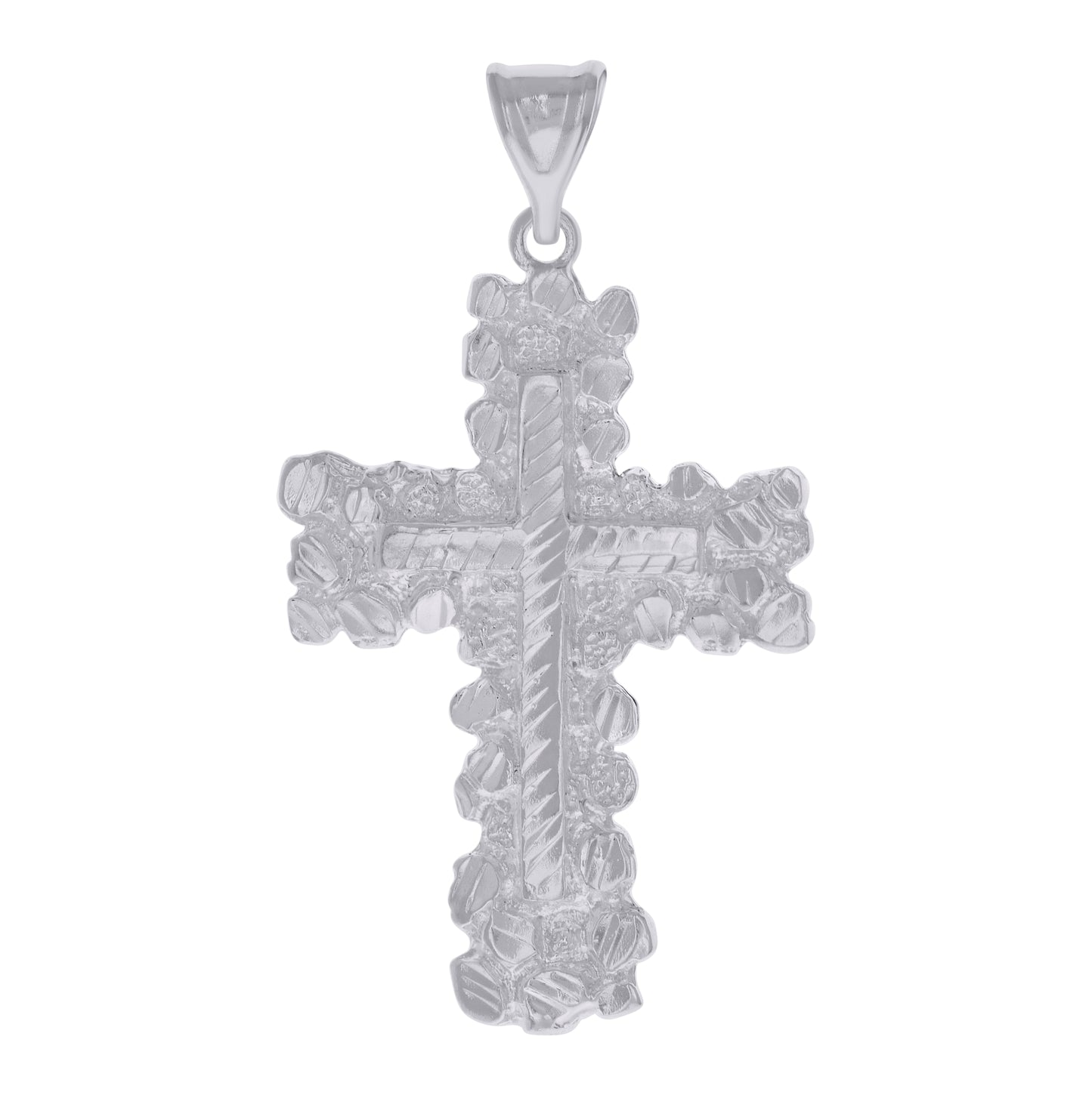 Sterling Silver Mens Cross Religious Charm Pendant