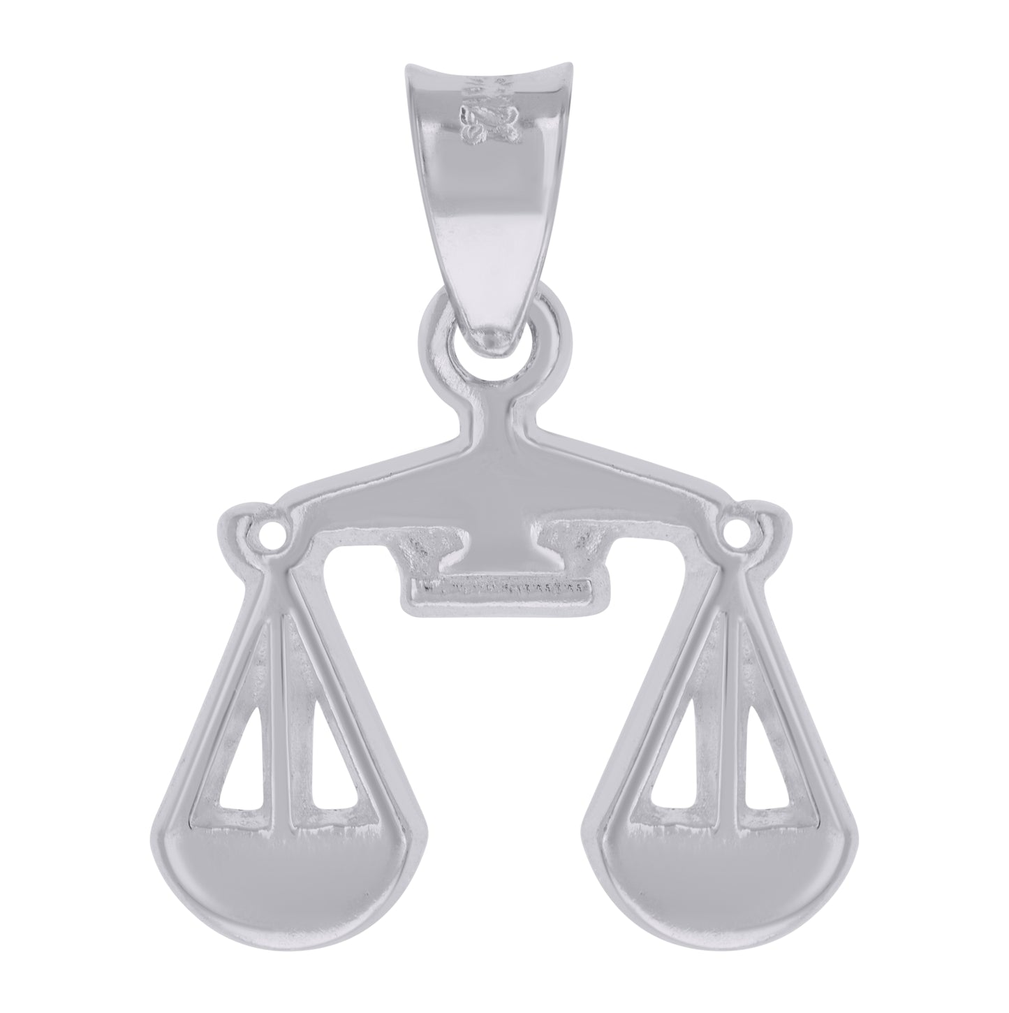 Sterling Silver Womens Scales of Justice Symbols Charm Pendant