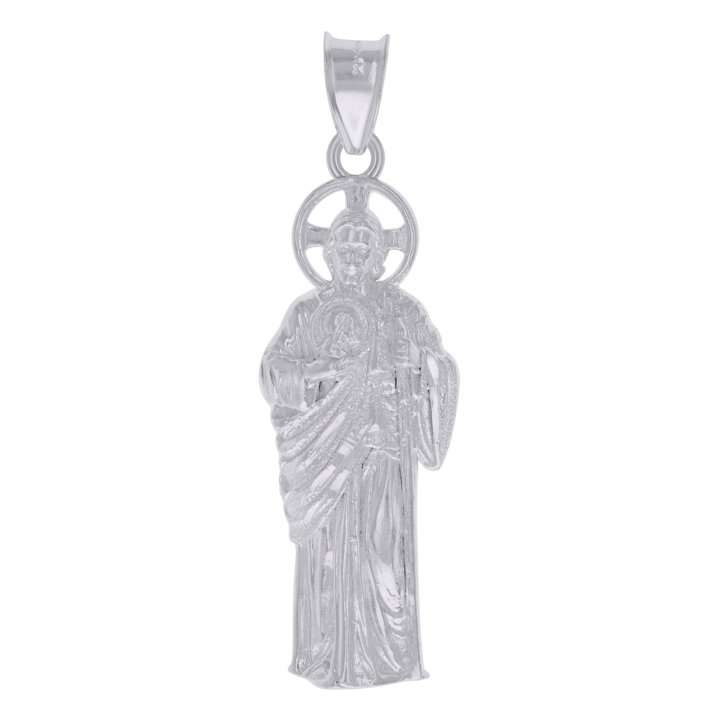 Sterling Silver Mens St. Jude Saints Religious Charm Pendant