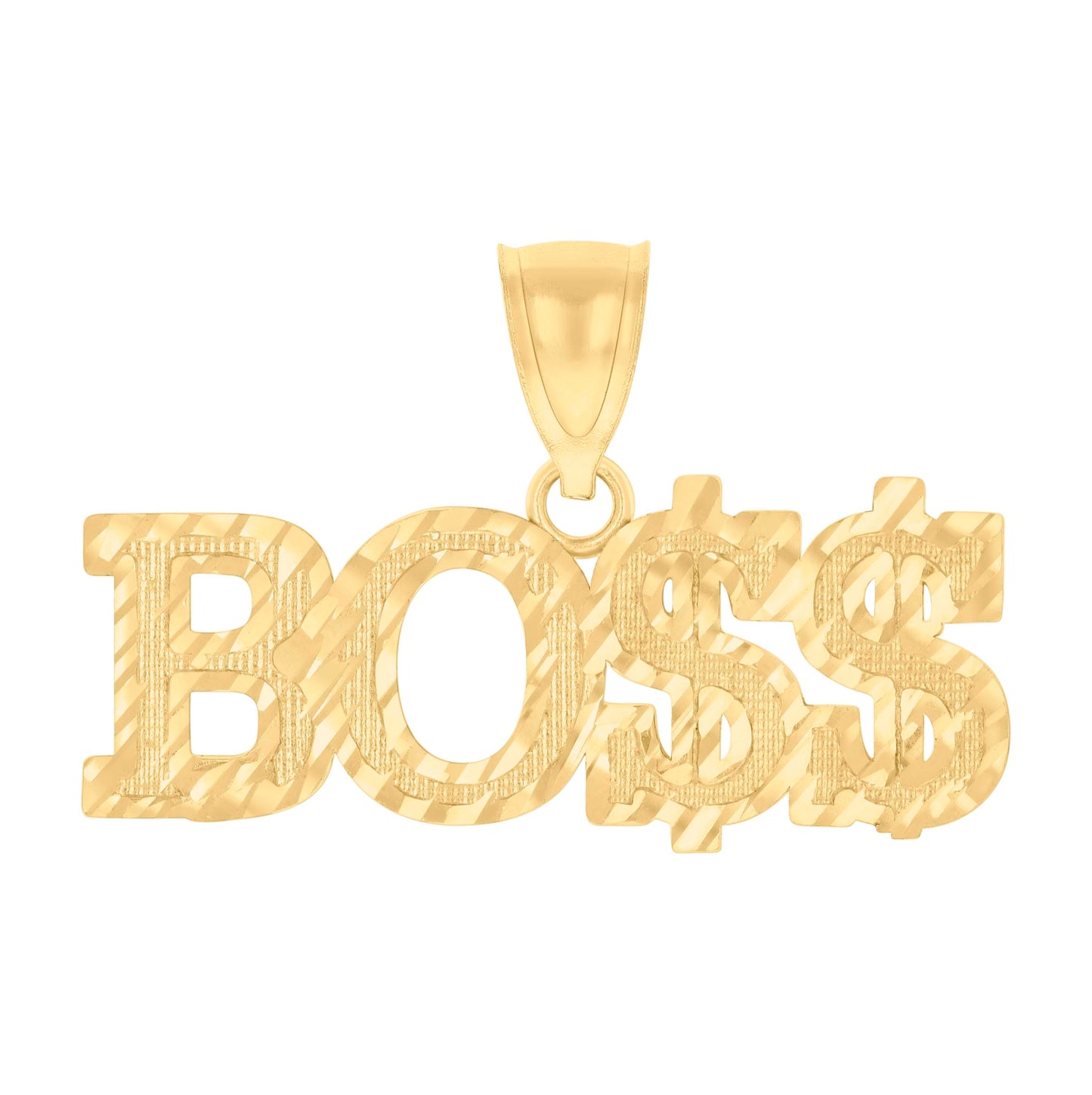 10K Yellow Gold Mens Boss Fashion Charm Pendant