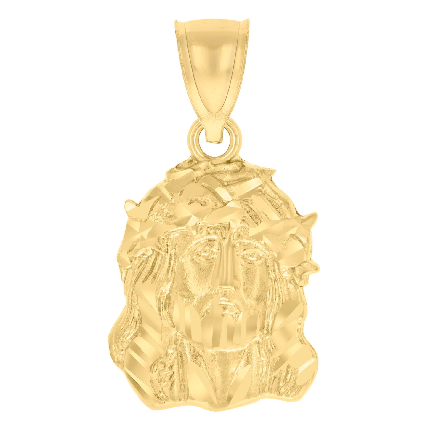 10K Yellow Gold Mens Jesus Religious Charm Pendant