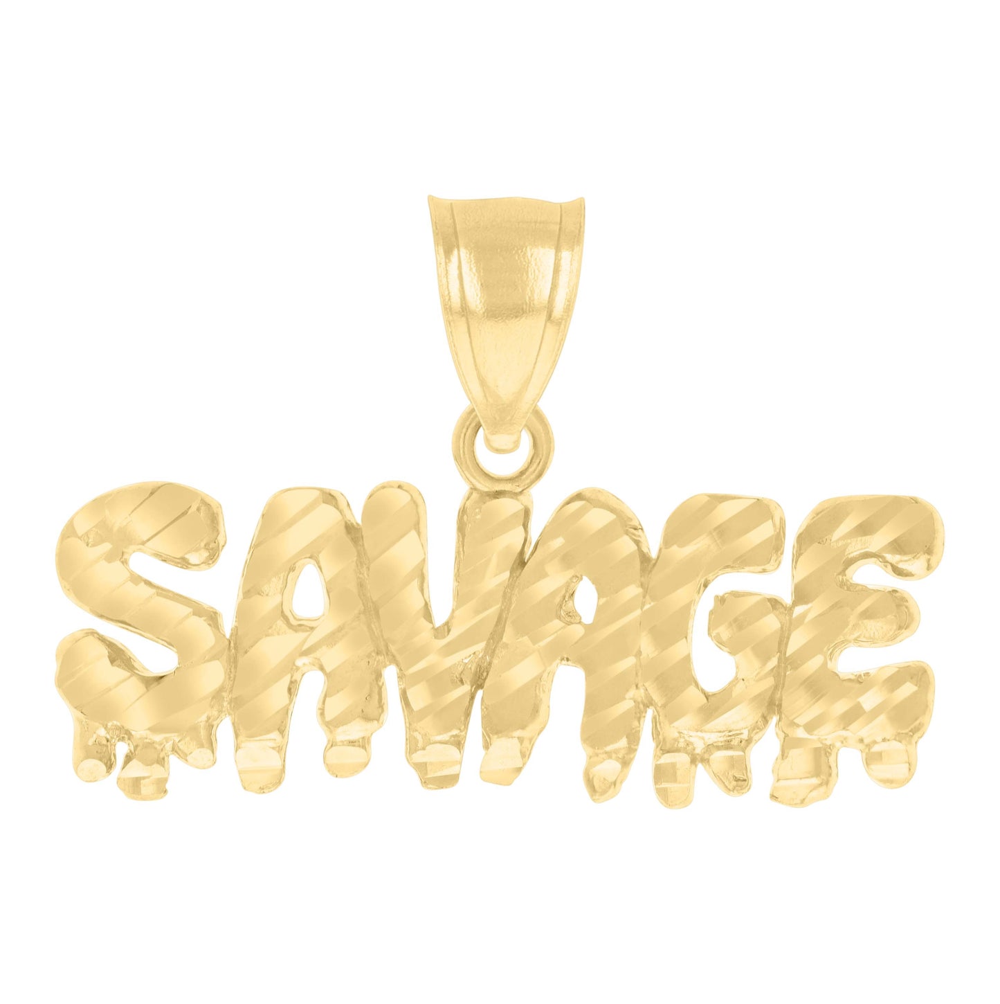 10K Yellow Gold Mens SAVAGE Talking Fashion Charm Pendant