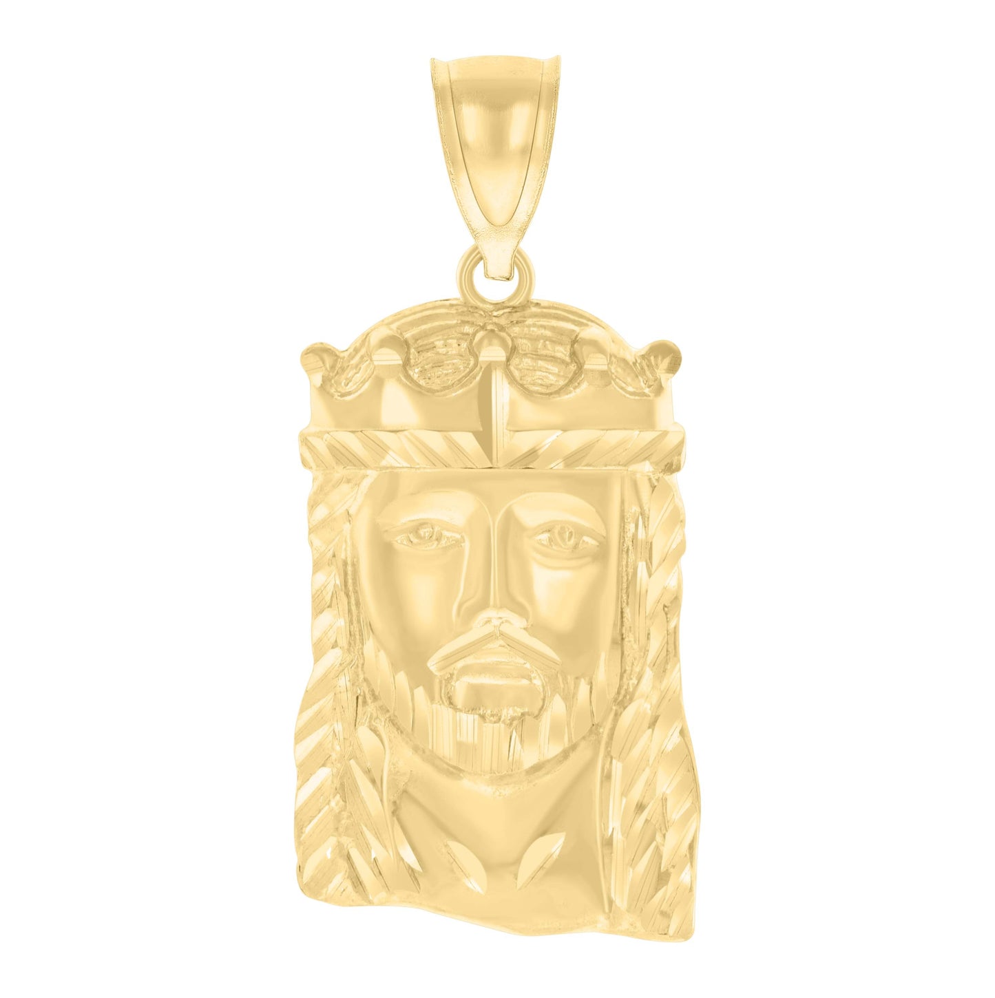 10K Yellow Gold Mens Jesus Religious Charm Pendant