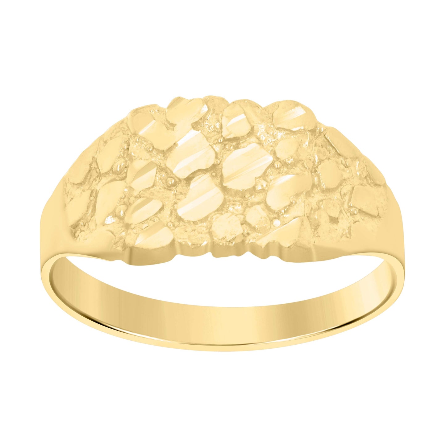14K Yellow Gold Womens Nugget Fashion Ring