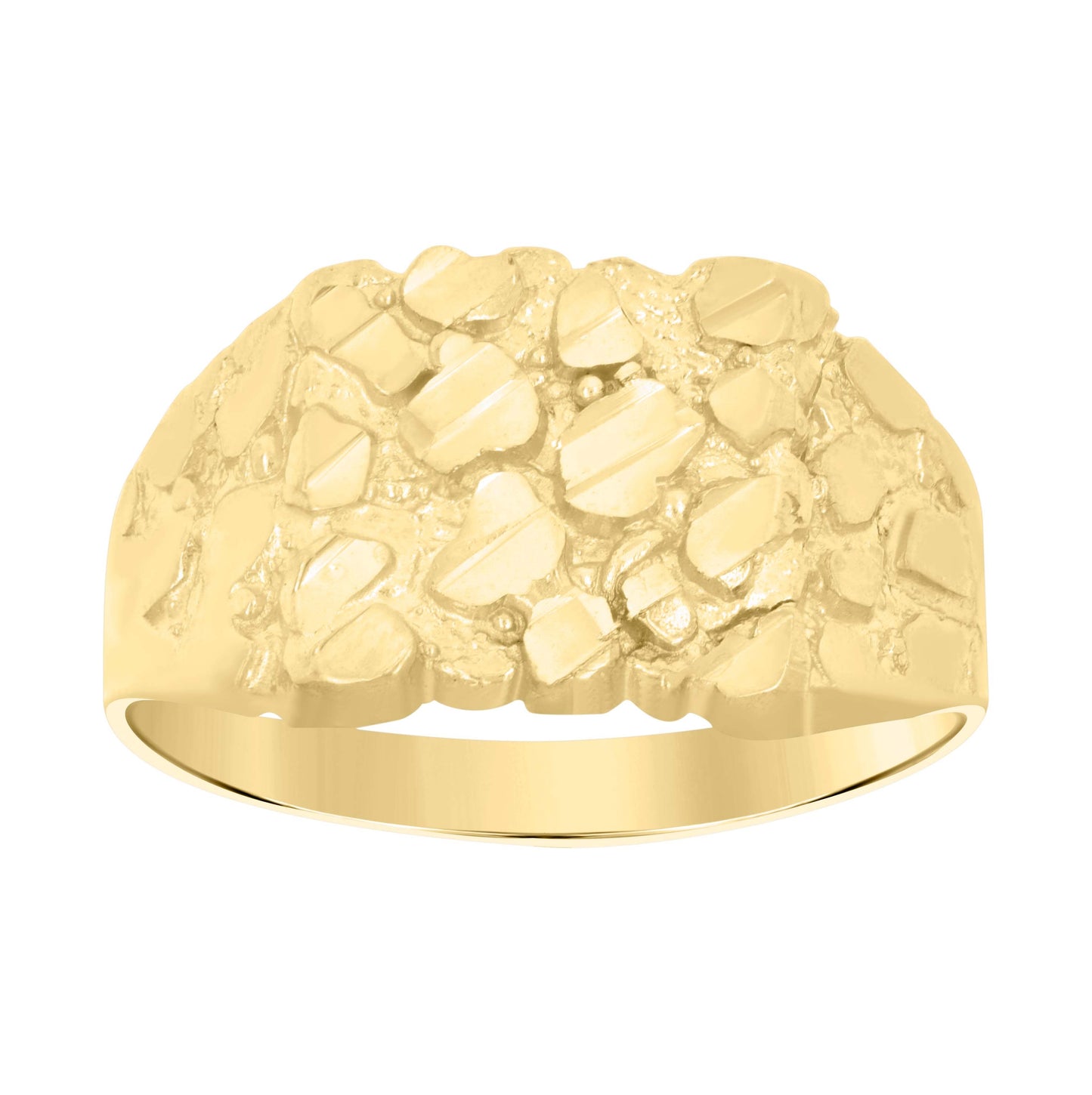 14K Yellow Gold Womens Nugget Fashion Ring