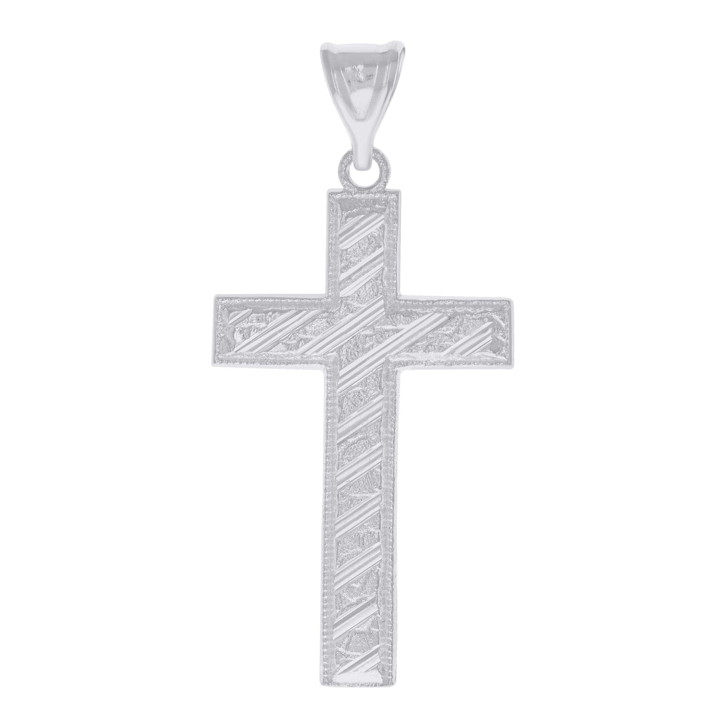 Sterling Silver Mens Cross Religious Charm Pendant