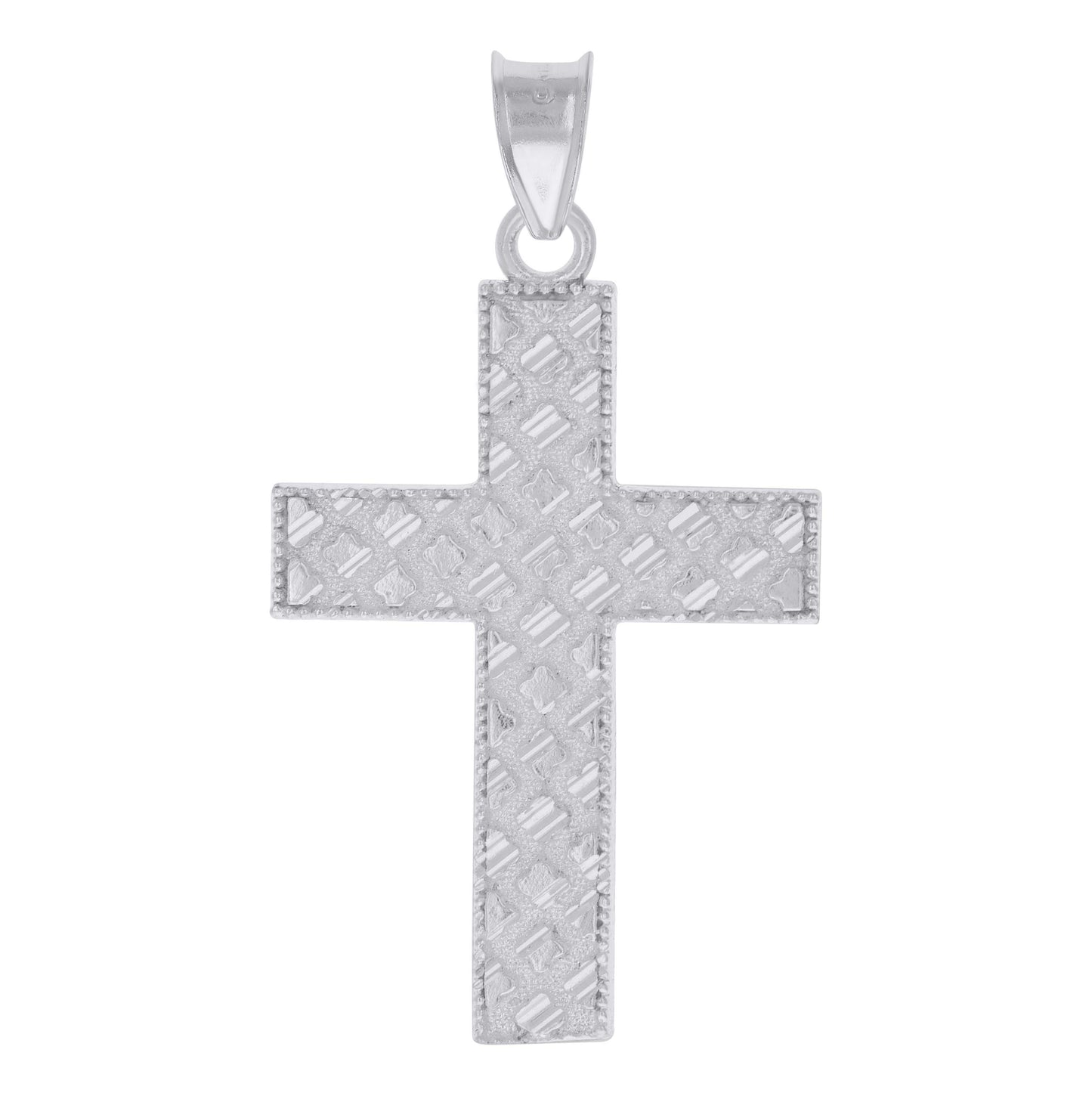 Sterling Silver Mens Cross Religious Charm Pendant