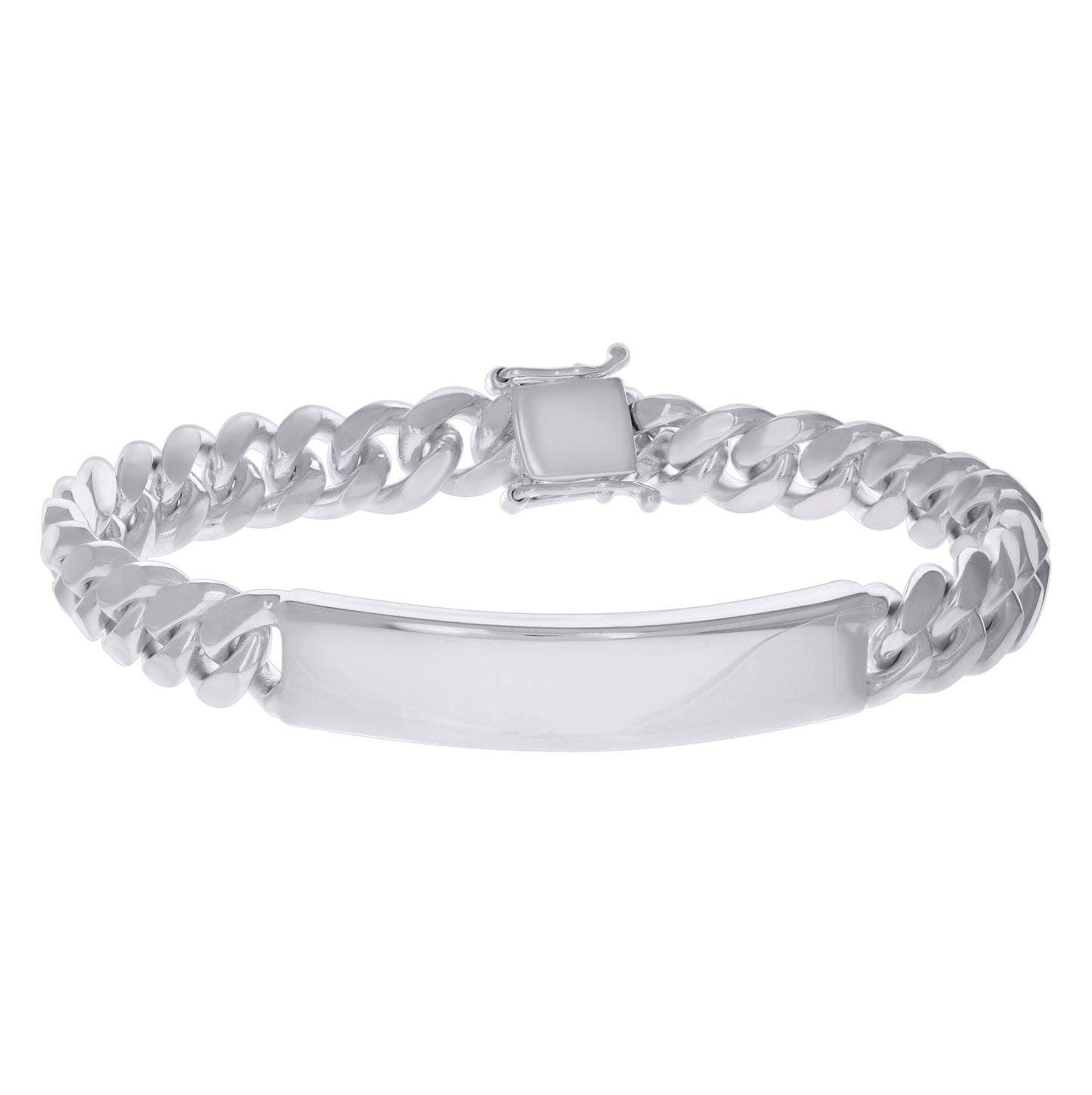 925-Sterling-Rhodium Solid Miami Cuban Id Bracelet