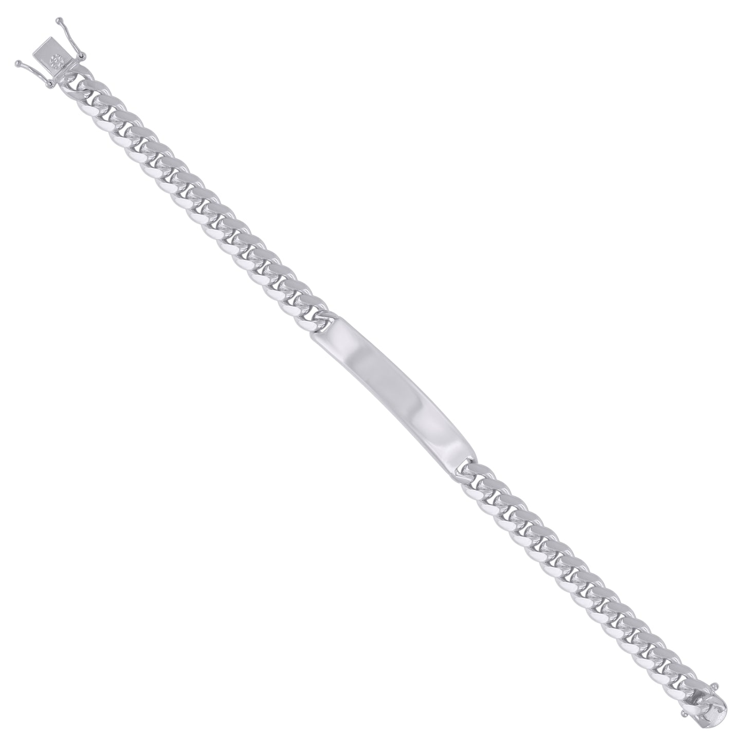 925-Sterling-Rhodium Solid Miami Cuban Id Bracelet
