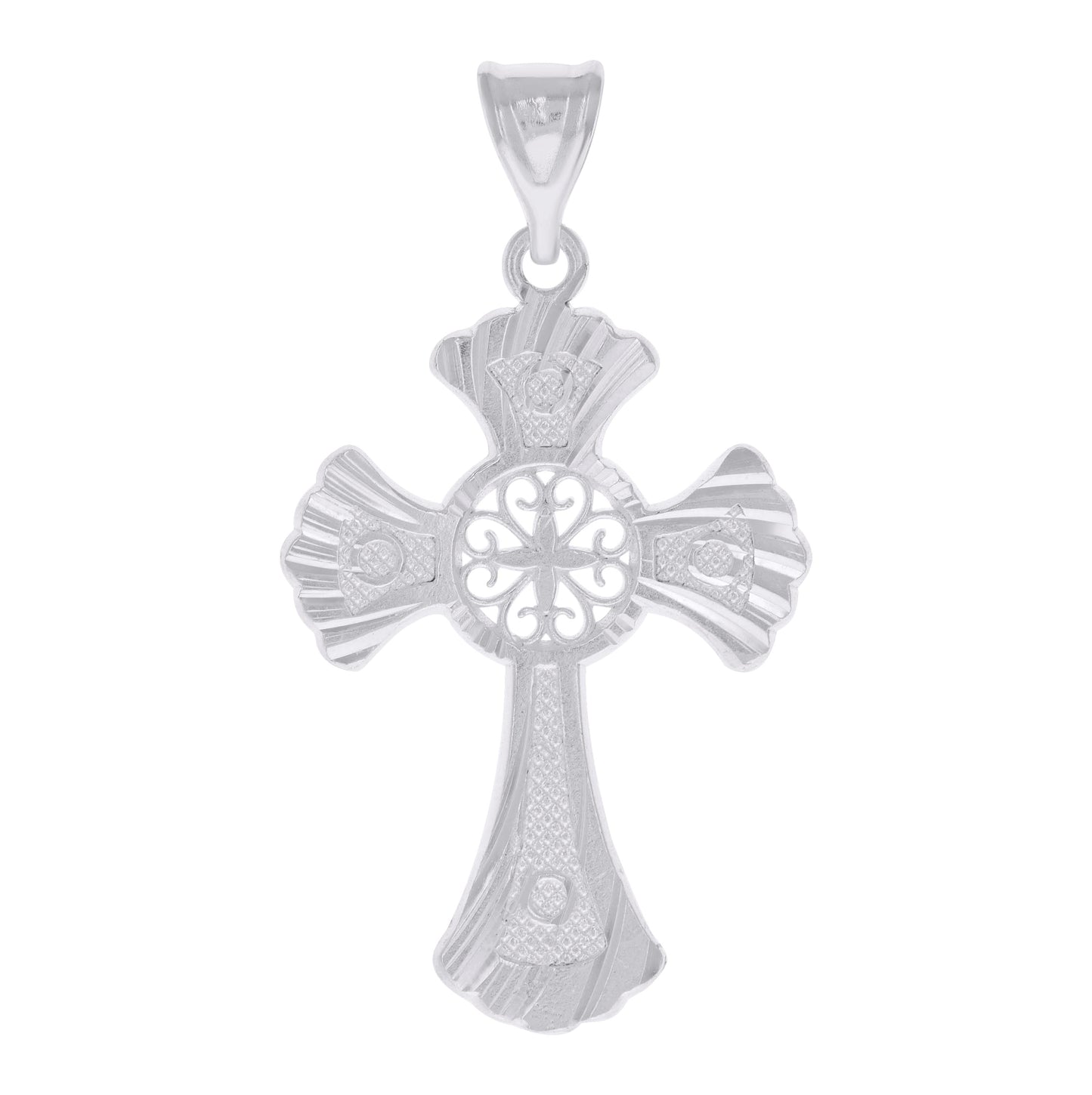 Sterling Silver Mens Cross Religious Charm Pendant
