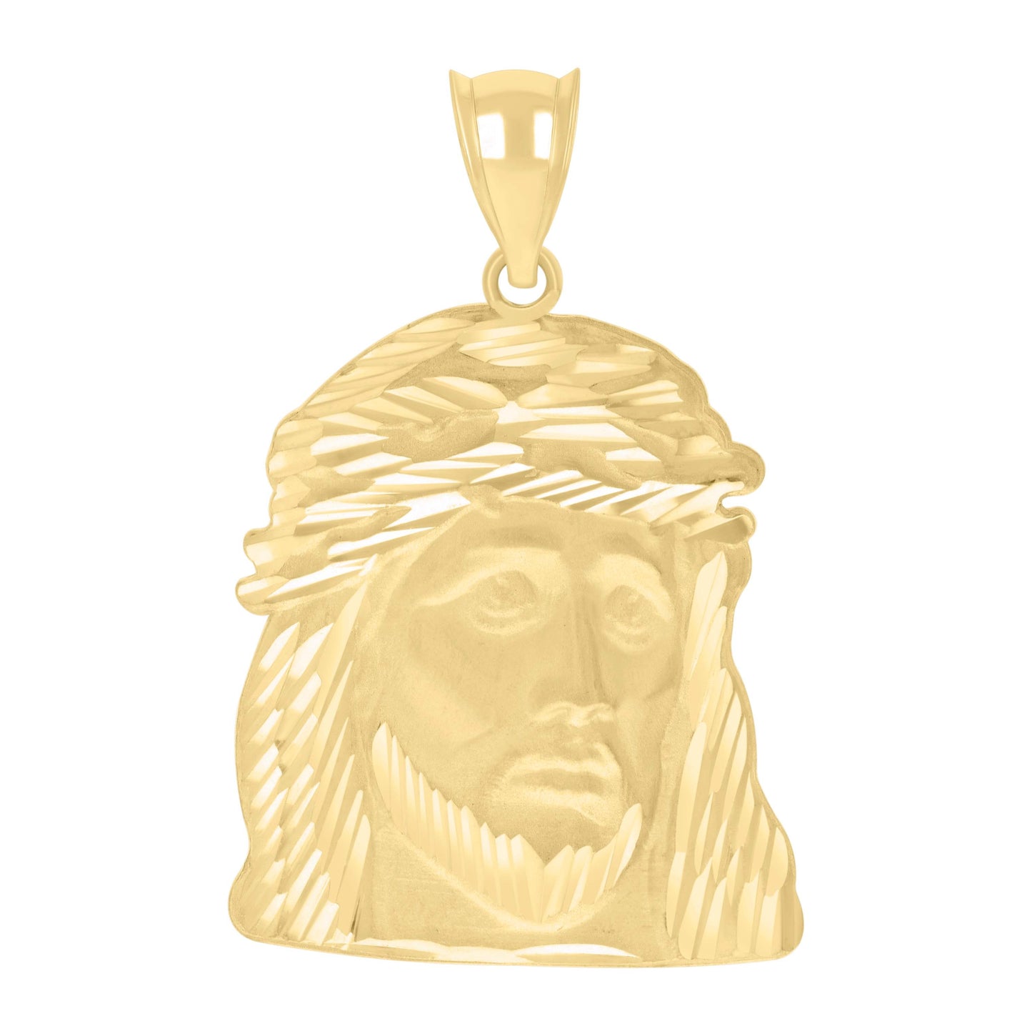 10K Yellow Gold Mens Jesus Religious Charm Pendant