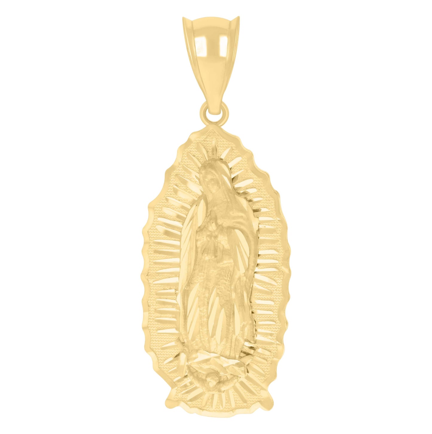 10K Yellow Gold Womens Guadalupe Religious Charm Pendant