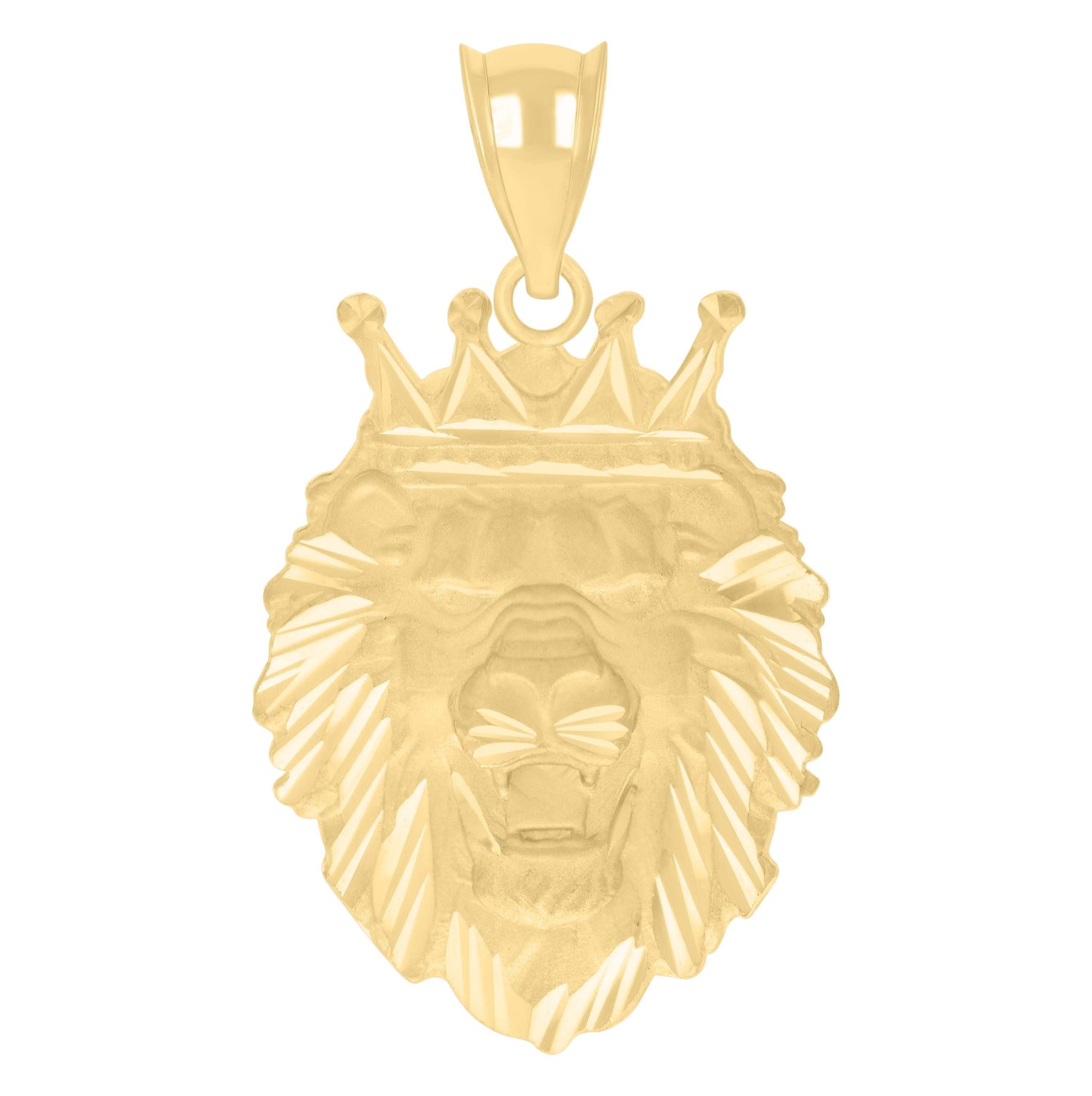 10K Yellow Gold Mens Leo/Lion Head Animal Wildlife Charm Pendant